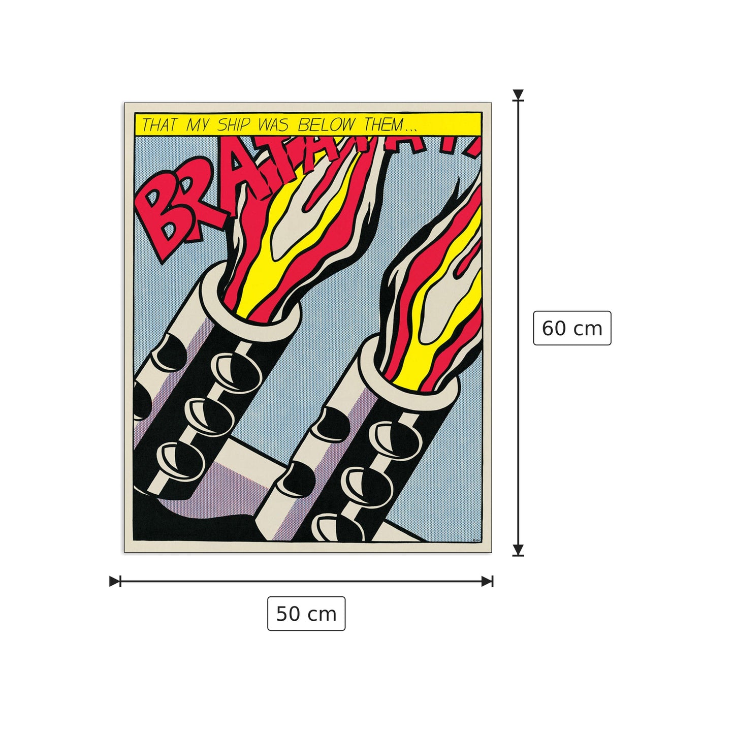 As I Opened Fire Panel 3 - LICHTENSTEIN - cm 50x60 - Pannello in MDF