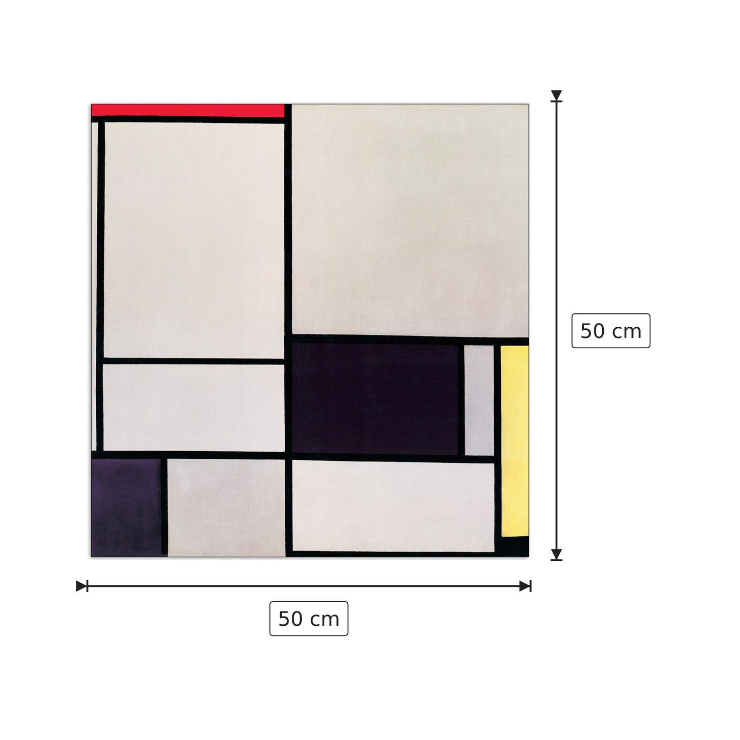 Composizione Nr 2 - MONDRIAN - cm 50x50 - Pannello in MDF
