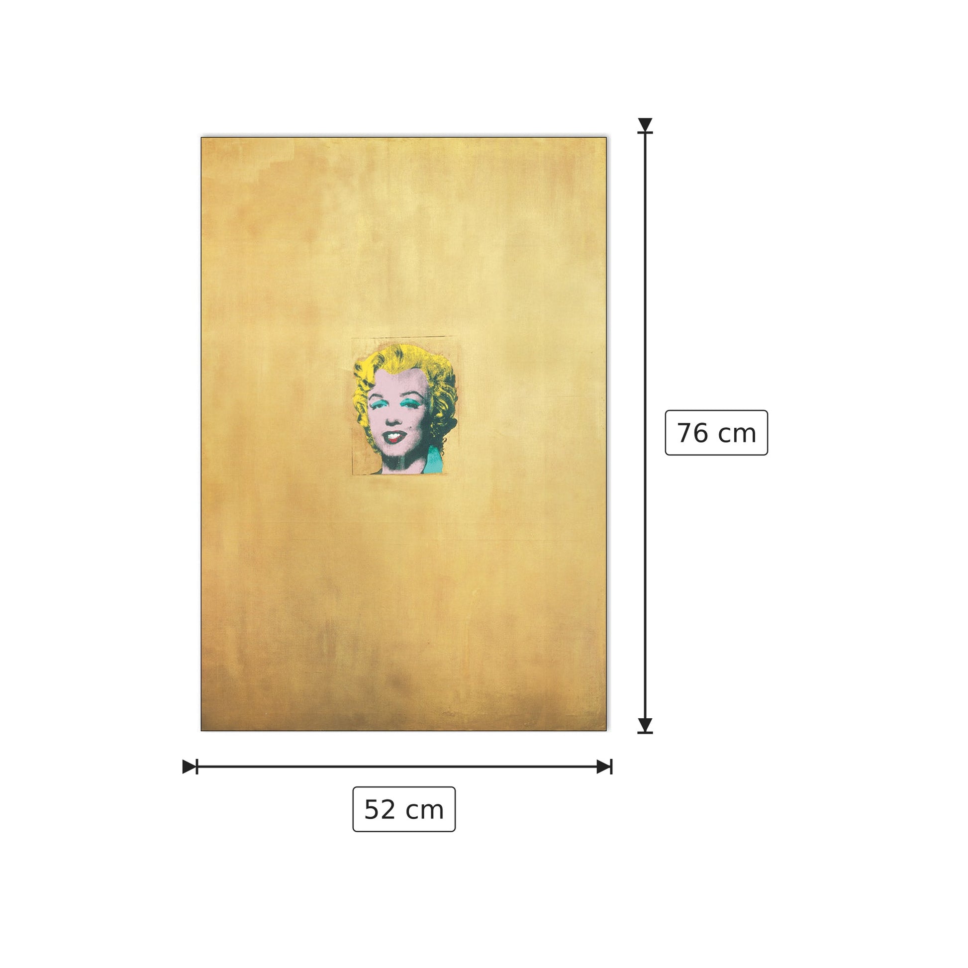 Marilyn Monroe Dorata 1962 - WARHOL - cm 52x76 - Pannello in MDF
