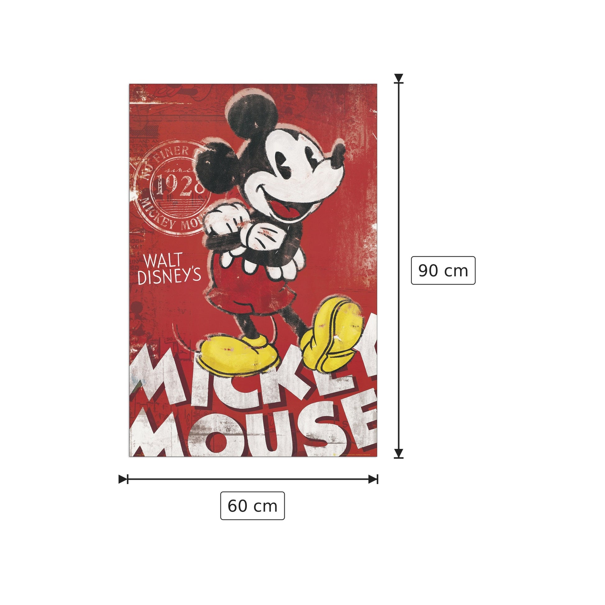 Mickey mouse unique since 1928 - cm 60x90 - Pannello in MDF