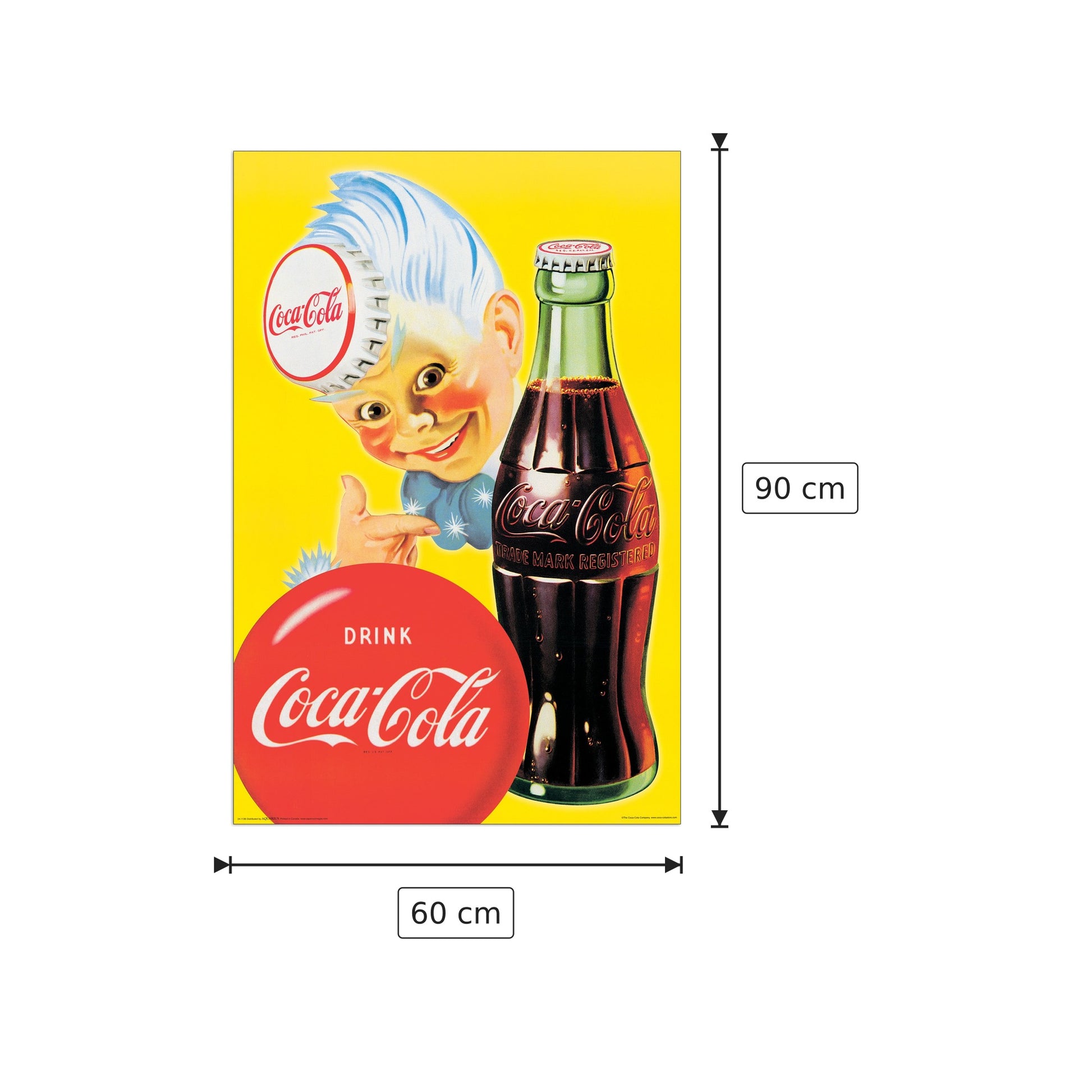 Coca Cola Gloss Black Framed Coke Sprite - cm 60x90 - Pannello in MDF