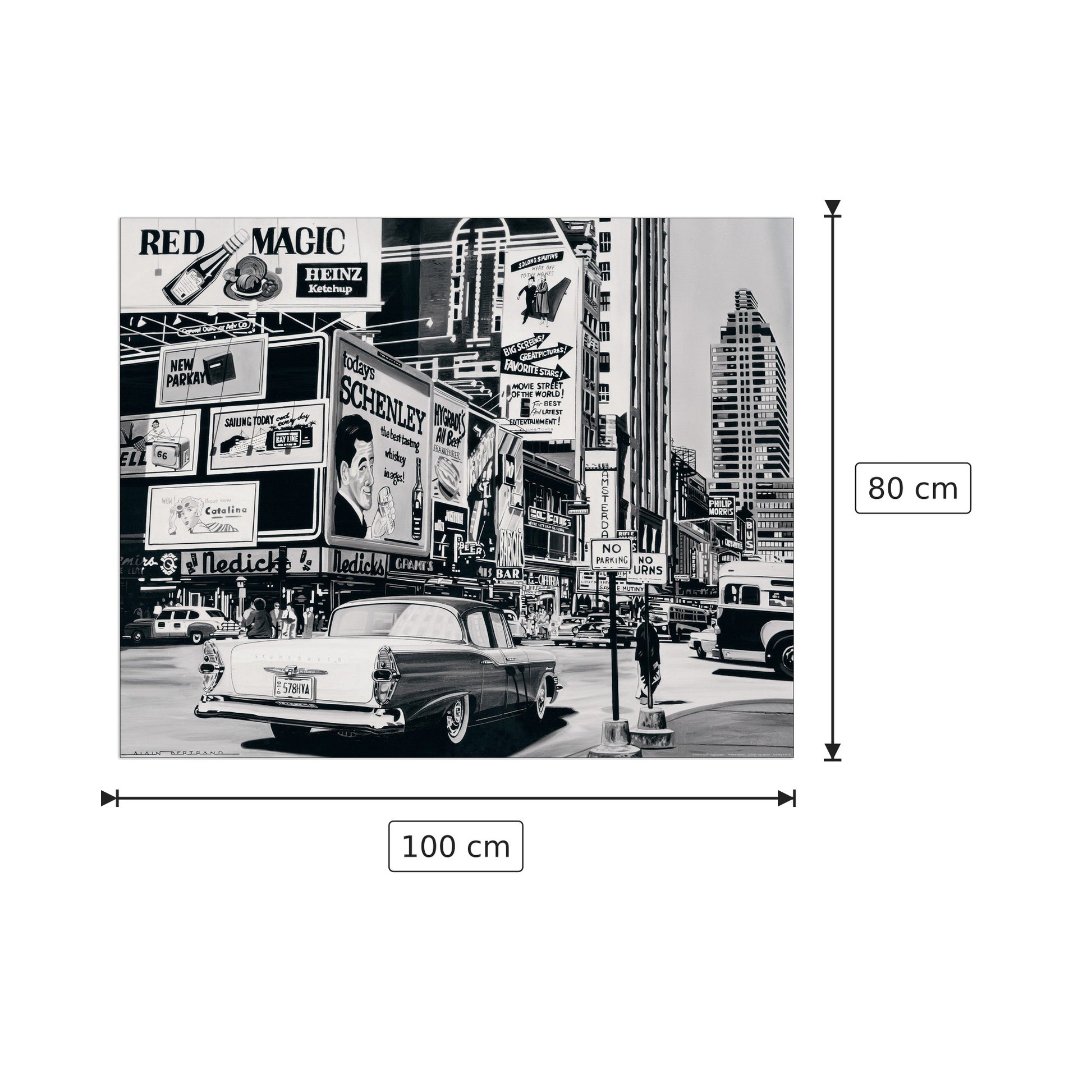 Advertising in the City - Bertrand - cm 100x80 - Pannello in MDF