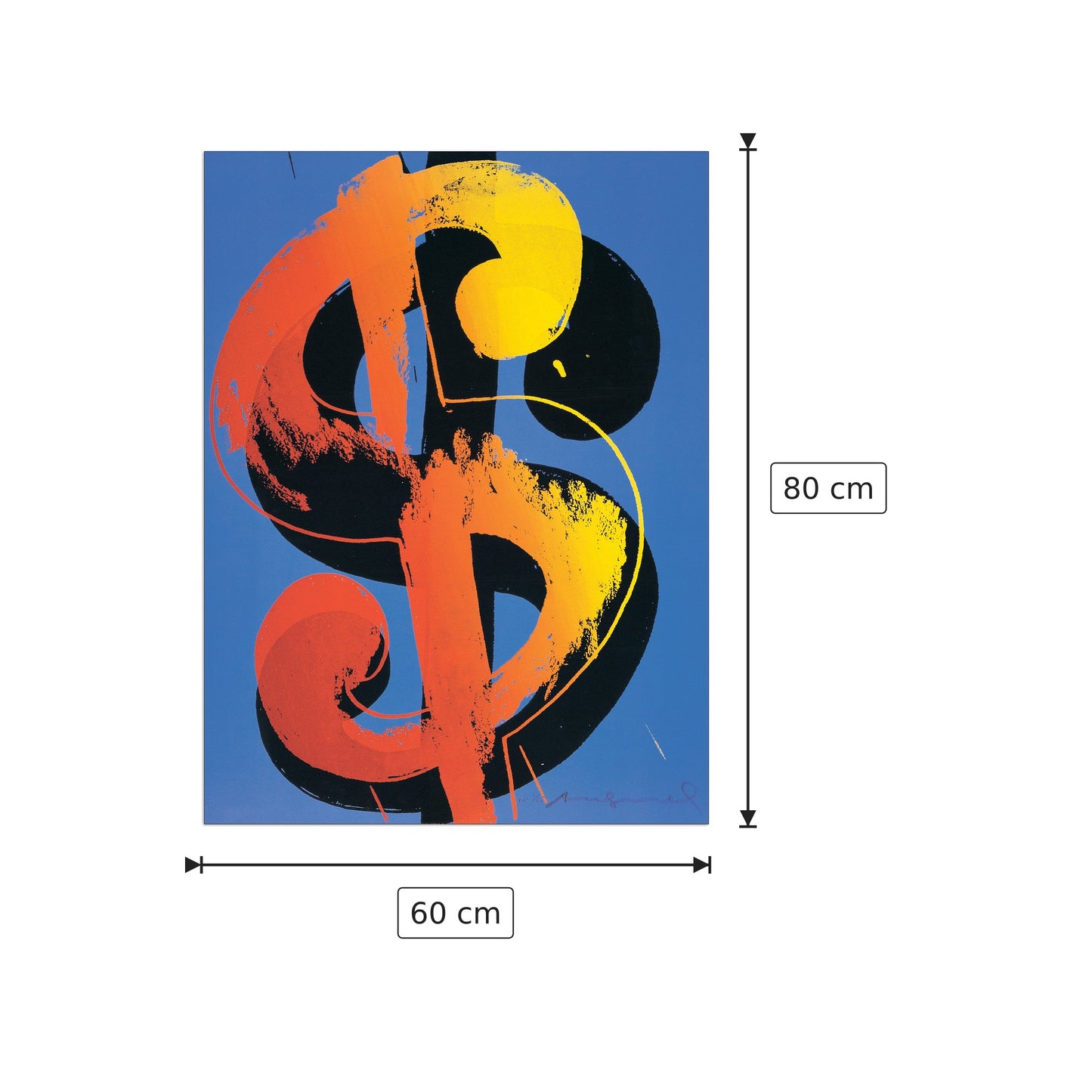 Dollar - Warhol - cm 60x80 - Pannello in MDF