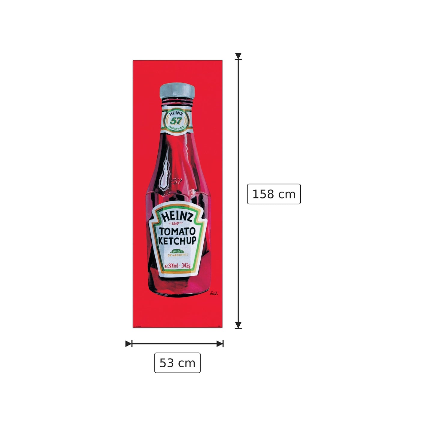 Essential sauce ! Heinz tomato ketchup - cm 53x158 - Pannello in MDF