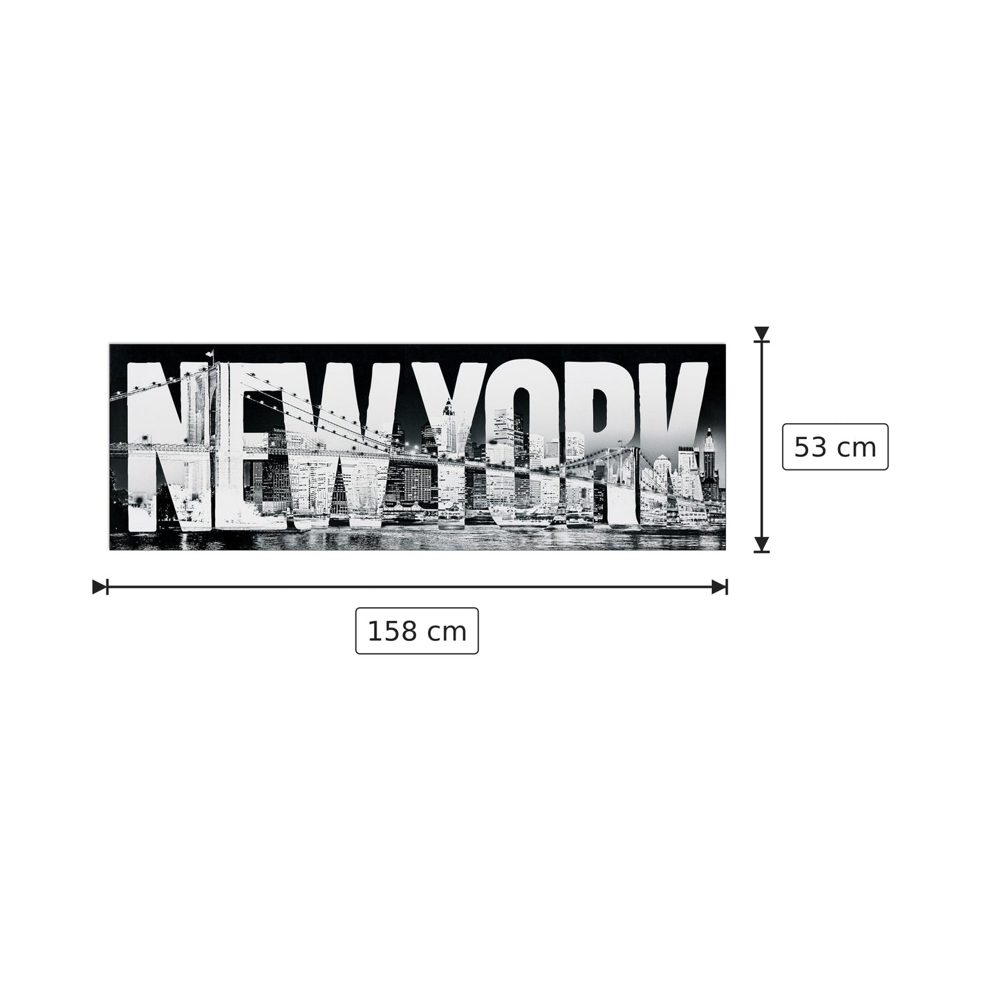 New York typeface - cm 158x53 - Pannello in MDF
