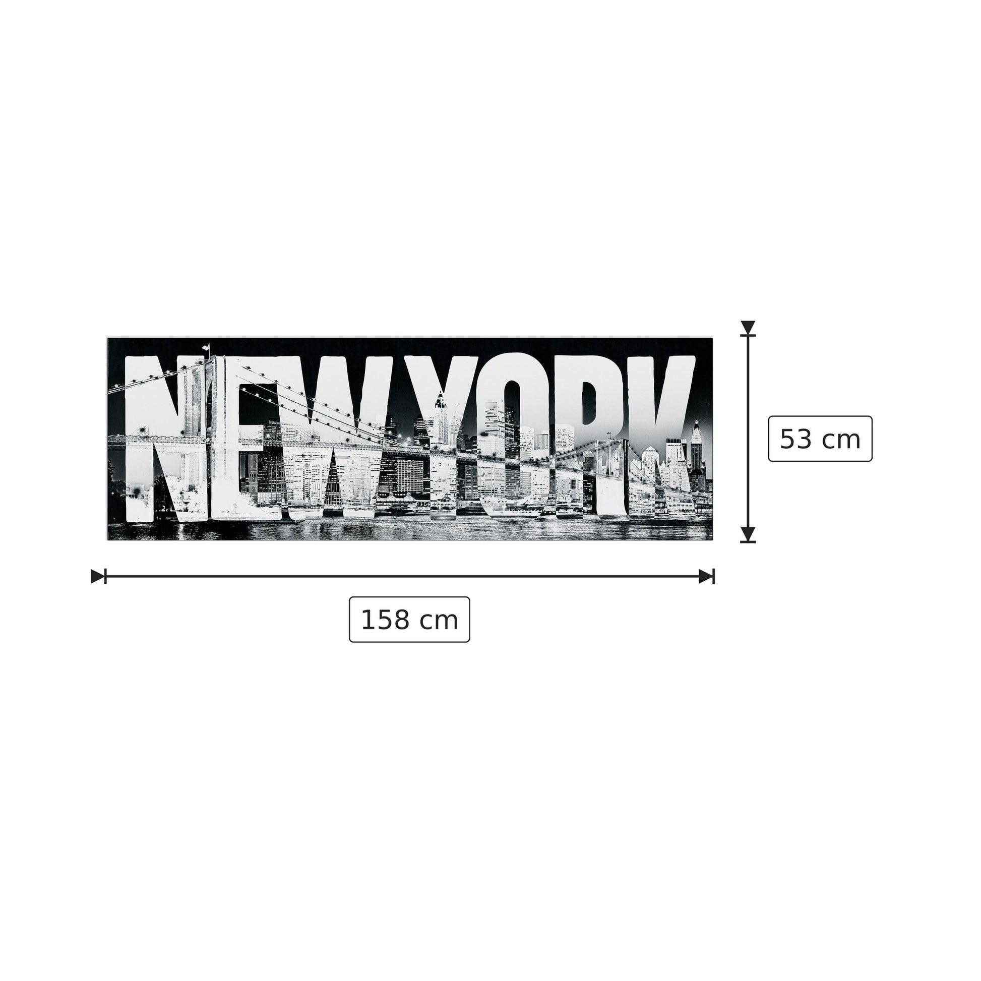 New York typeface - cm 158x53 - Pannello in MDF