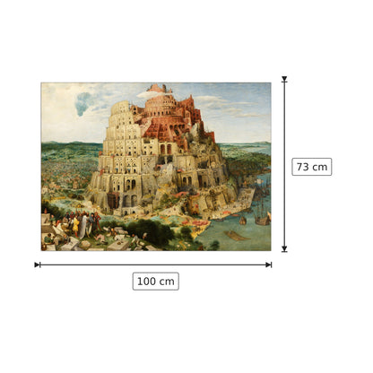 Der turmbau von Babel - Brueghel - cm 100x73 - Pannello in MDF