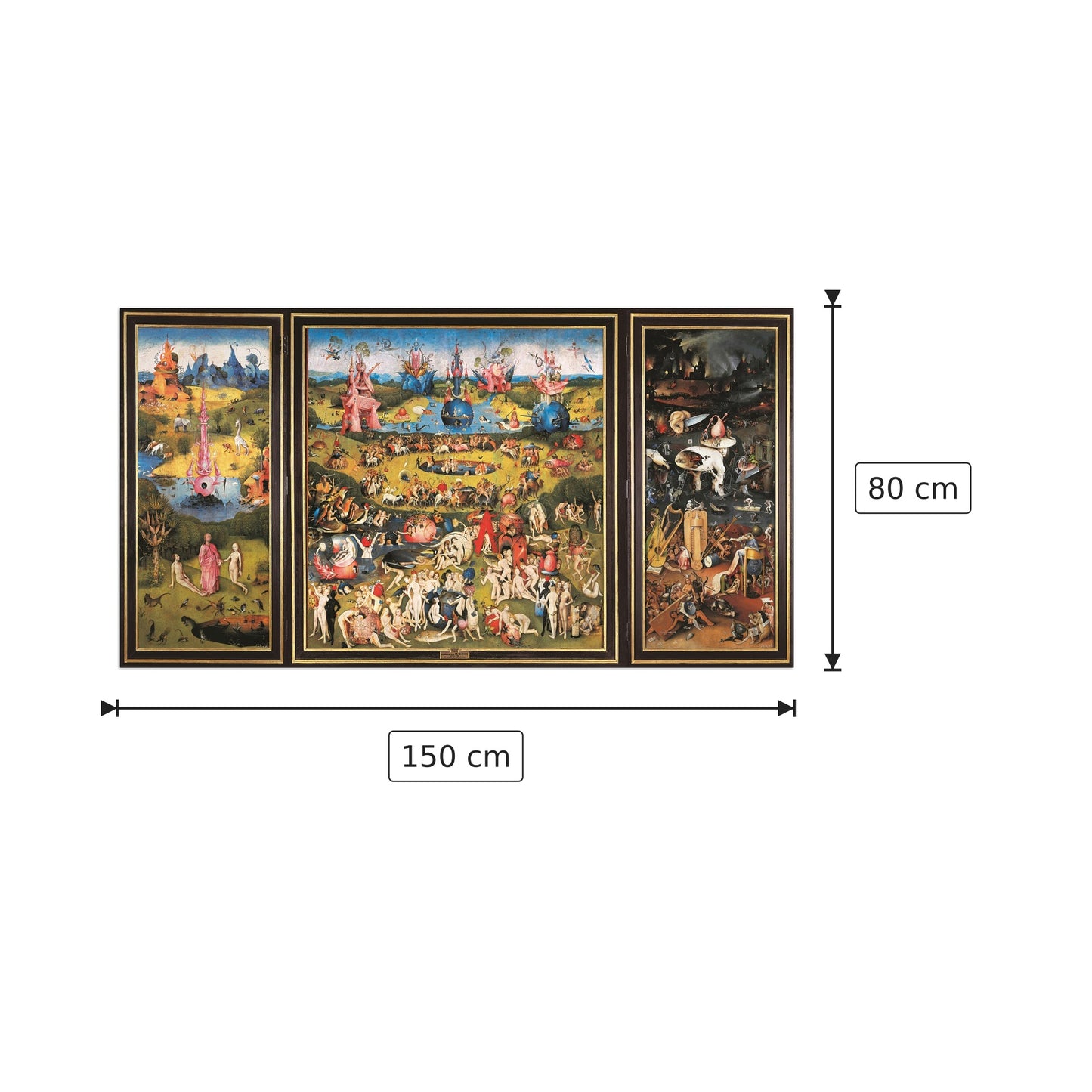 Der garten der luste - Bosch - cm 150x80 - Pannello in MDF