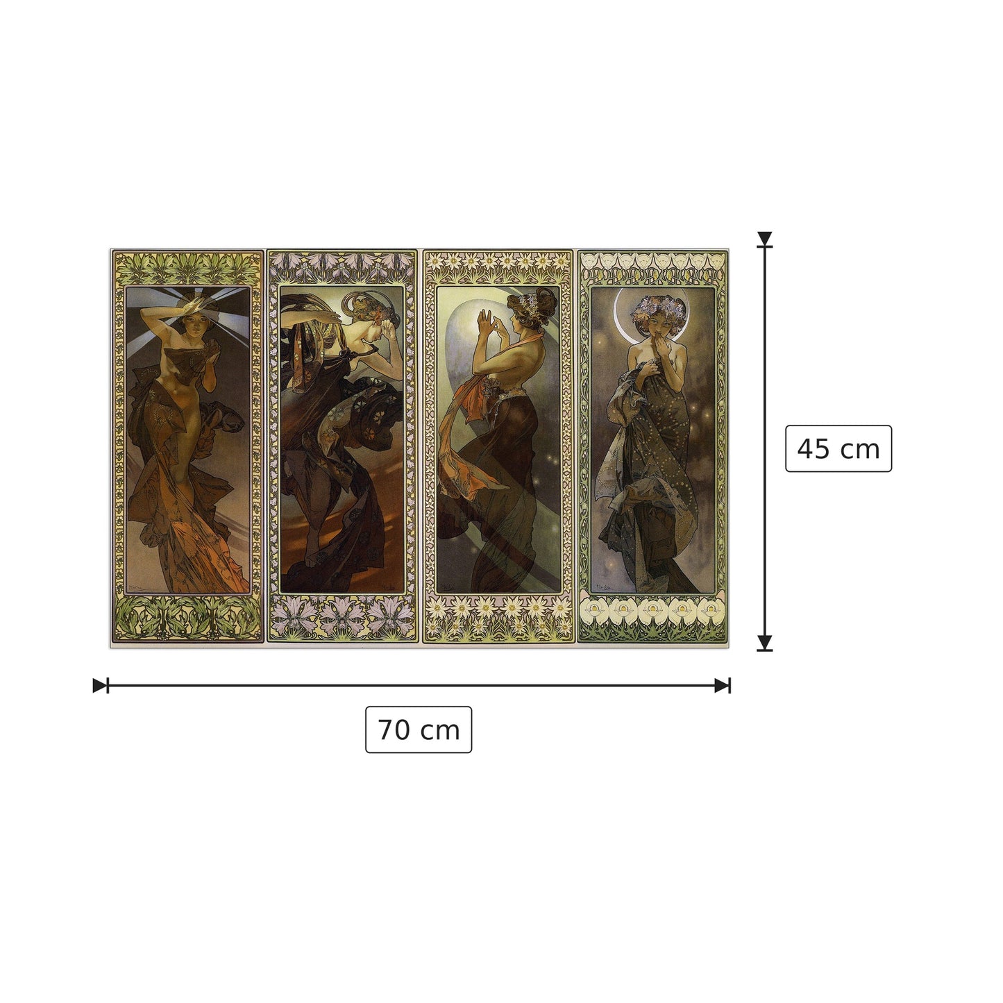 The moon and stars - Mucha - cm 70x45 - Pannello in MDF