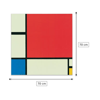 Composizione In Rosso, Blu E Giallo - MONDRIAN - cm 70x70 - Pannello in MDF