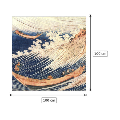 A Wild Sea at Choshi - Hokusai Katsushika - cm 100x100 - Pannello in MDF
