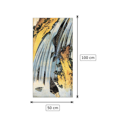 Carps ascending waterfall - Hokusai Katsushika - cm 50x100 - Pannello in MDF