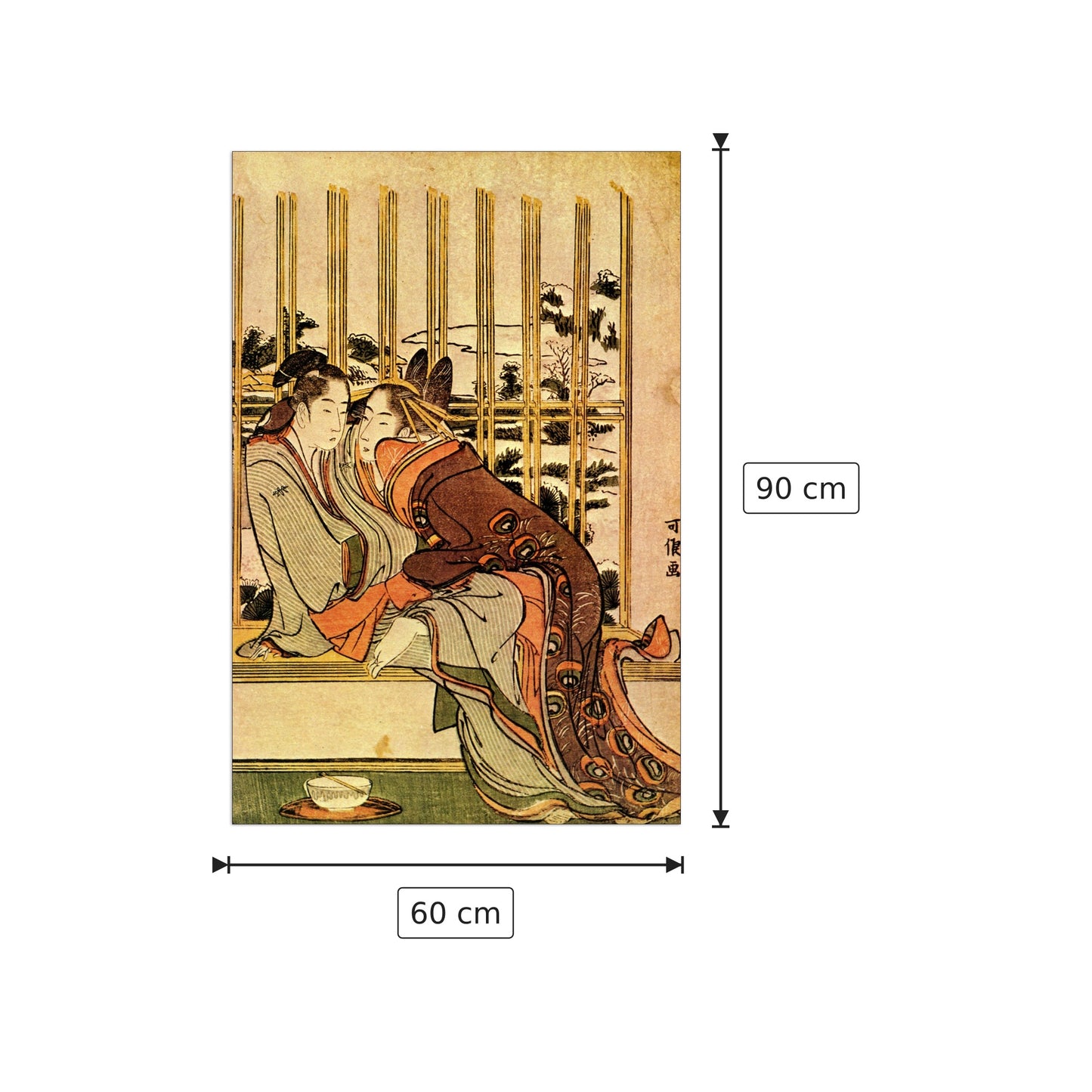 Couples - Hokusai Katsushika - cm 60x90 - Pannello in MDF