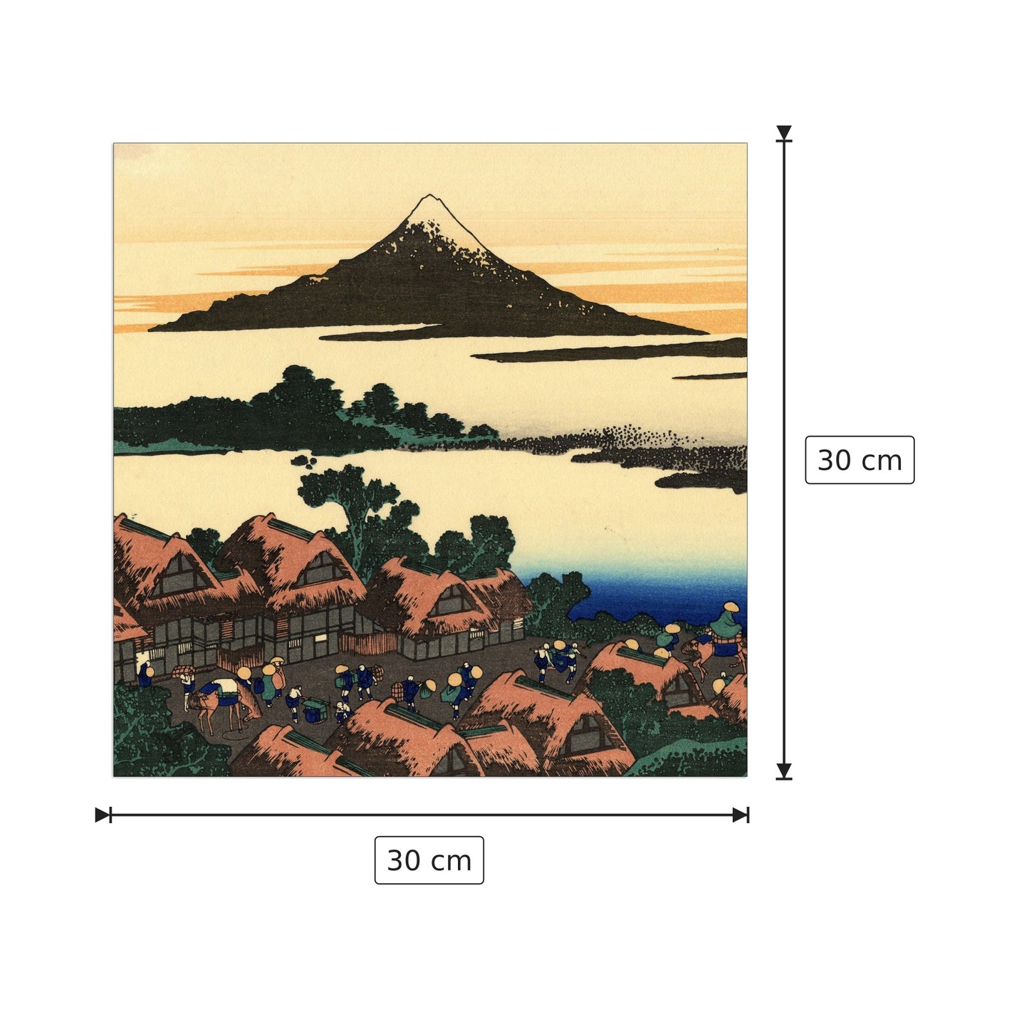 Dawn at Isawa in the Kai province - Hokusai Katsushika - cm 30x30 - Pannello in MDF