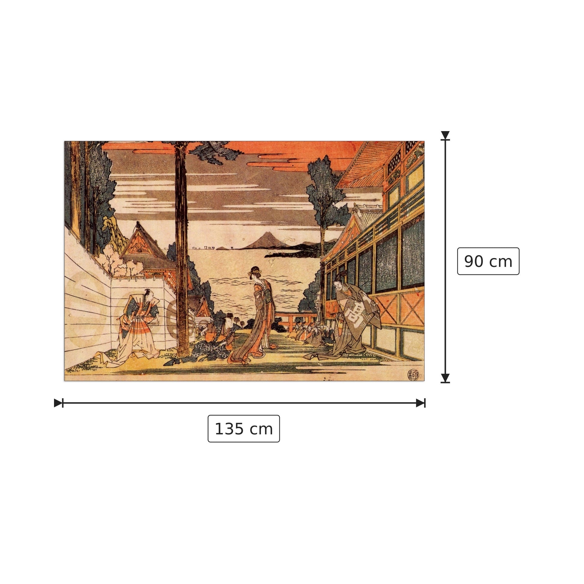 First act - Hokusai Katsushika - cm 135x90 - Pannello in MDF