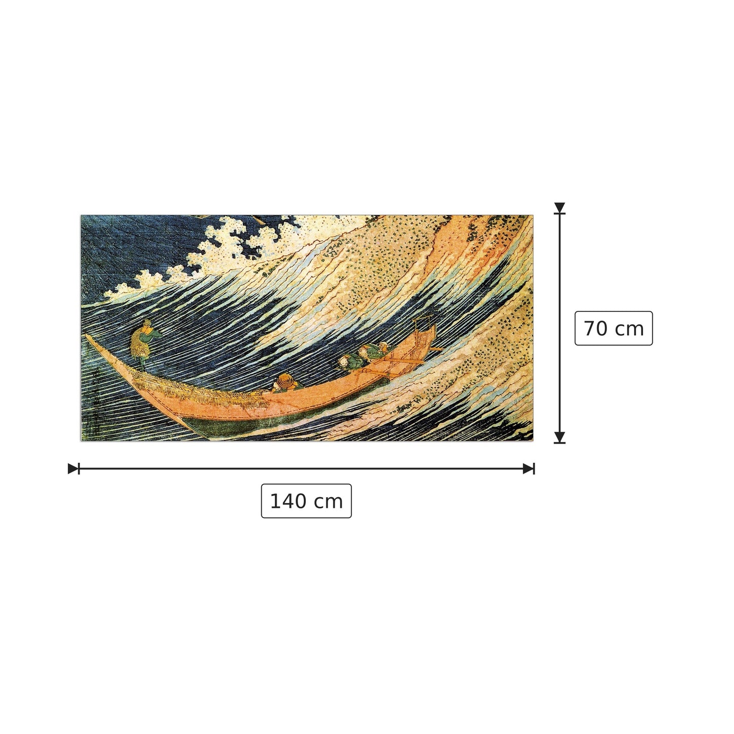Ocean landscape [2] - Hokusai Katsushika - cm 140x70 - Pannello in MDF