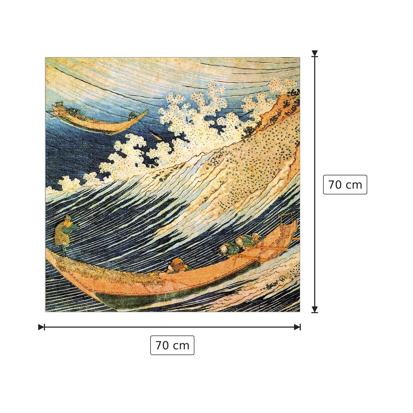 Ocean landscape [2] - Hokusai Katsushika - cm 70x70 - Pannello in MDF