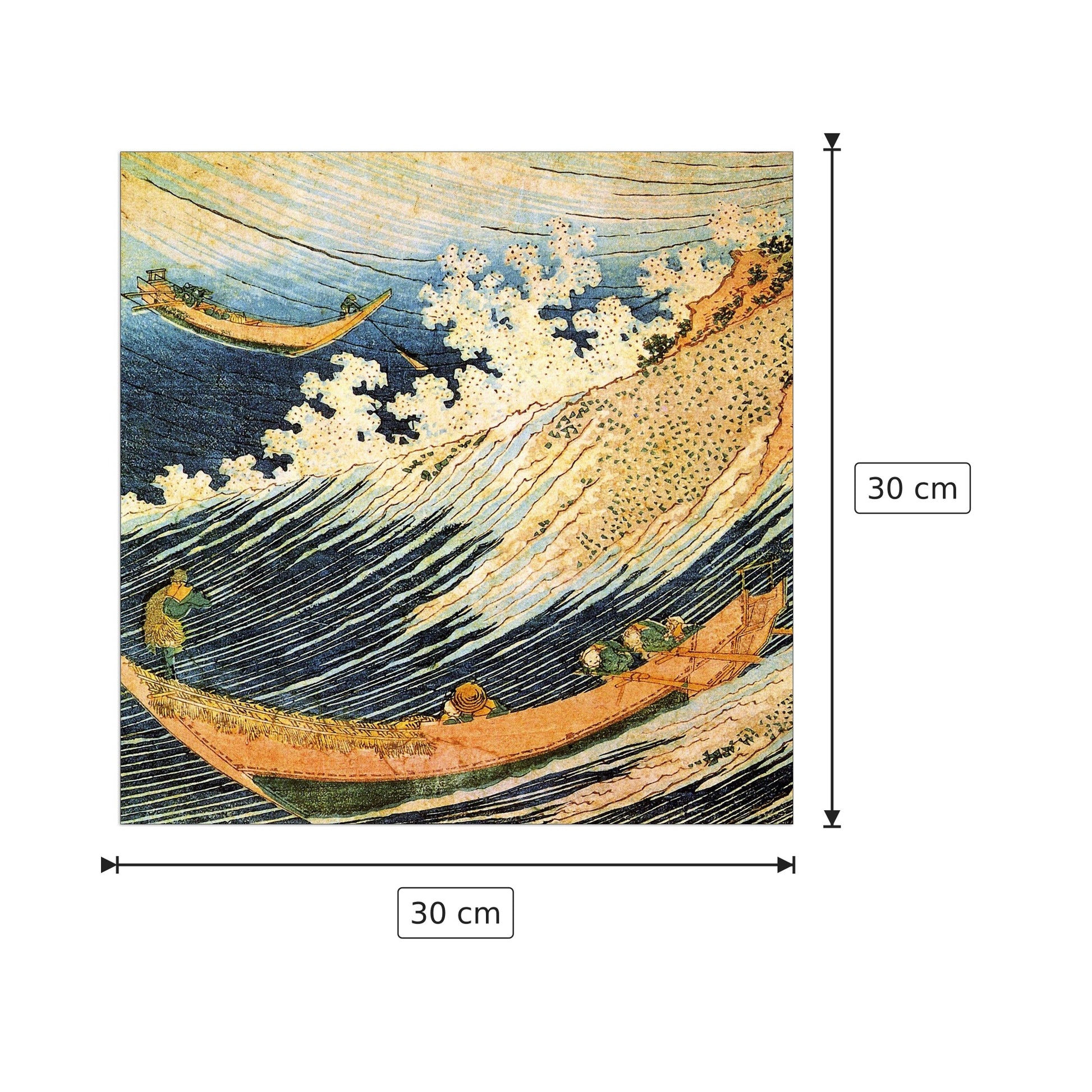 Ocean landscape [2] - Hokusai Katsushika - cm 30x30 - Pannello in MDF