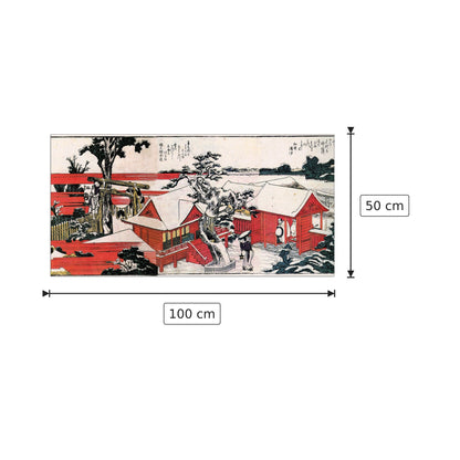 Red houses - Hokusai Katsushika - cm 100x50 - Pannello in MDF