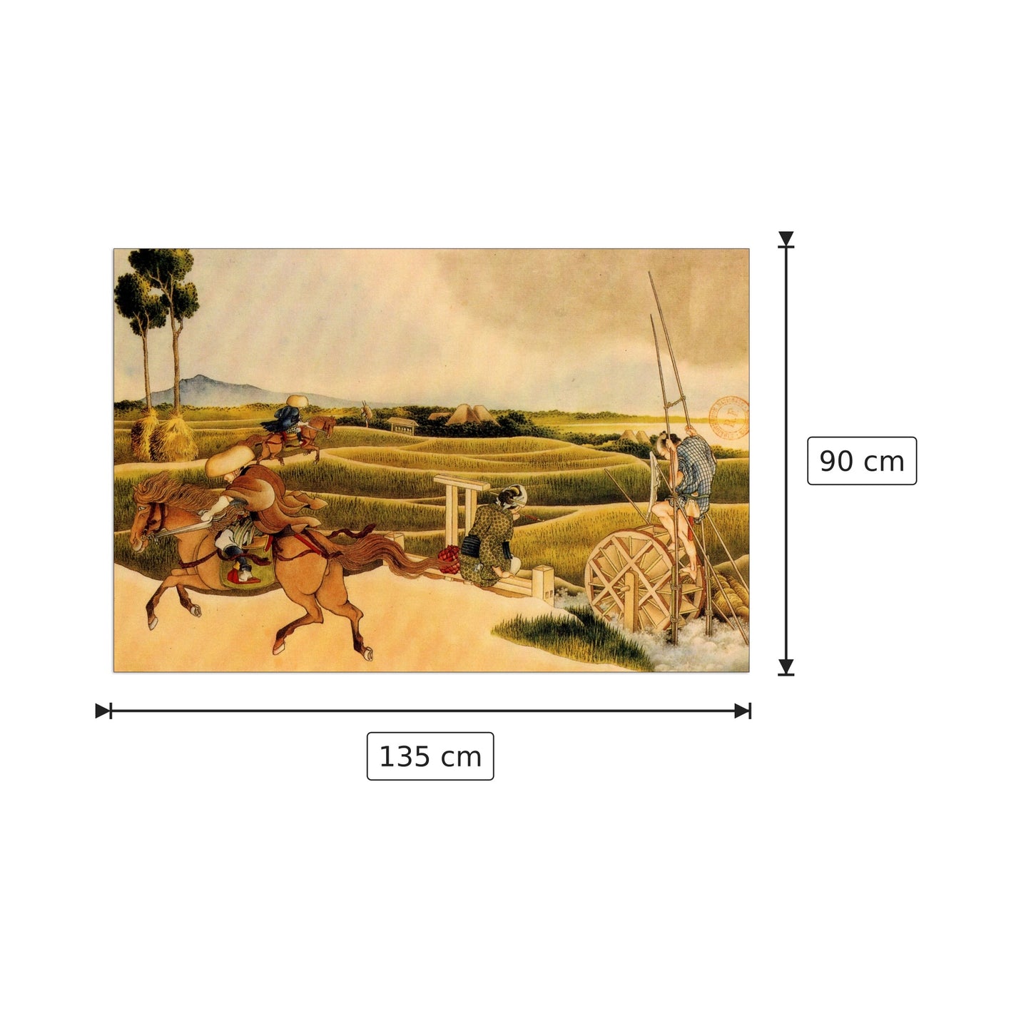 Samurai riding on horses - Hokusai Katsushika - cm 135x90 - Pannello in MDF