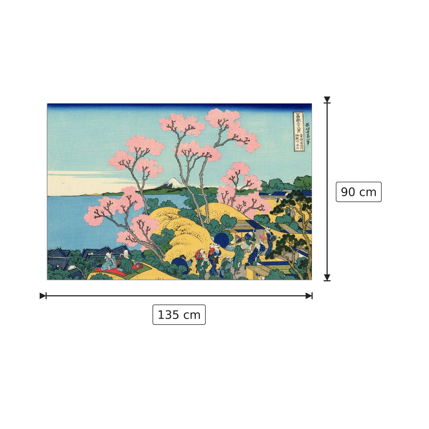 The Fuji from Gotenyama - Hokusai Katsushika - cm 135x90 - Pannello in MDF