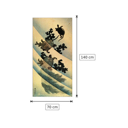 Turtles - Hokusai Katsushika - cm 70x140 - Pannello in MDF