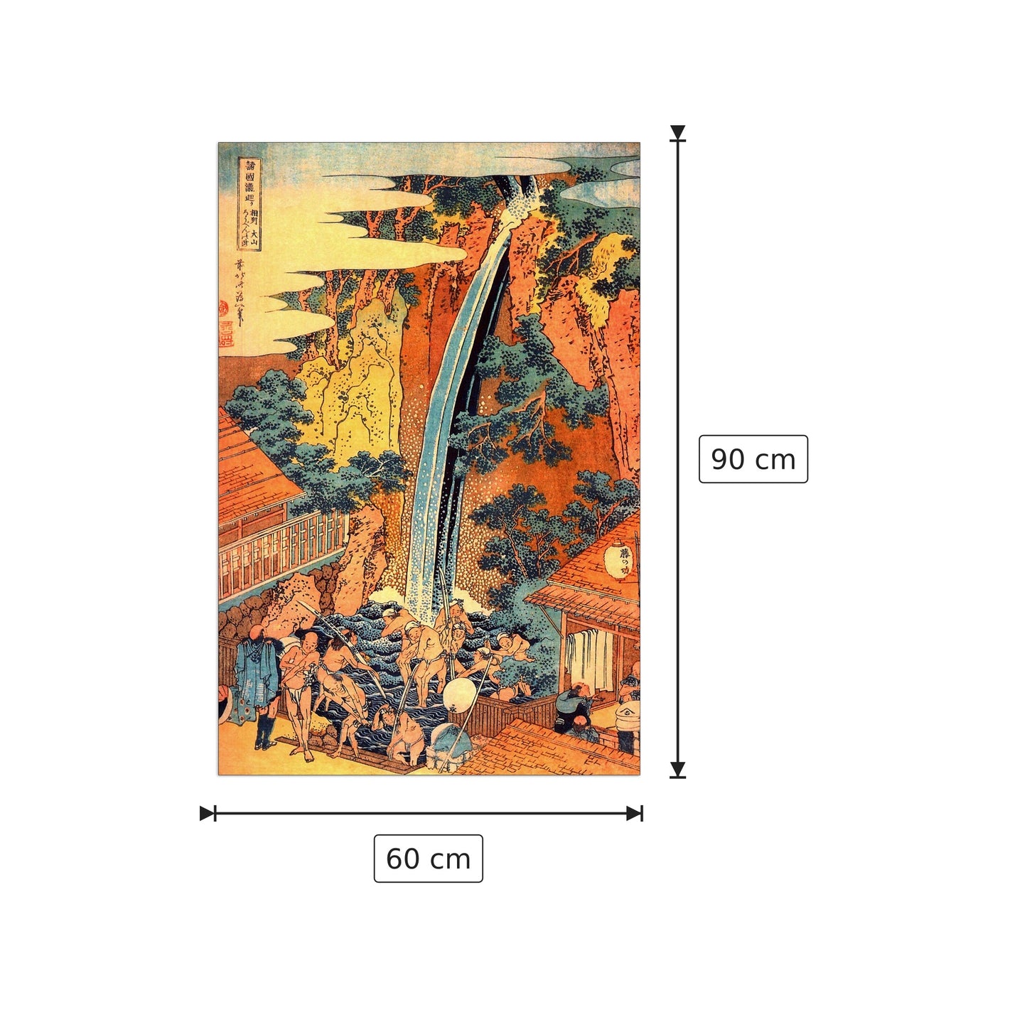 Waterfalls in all provinces [2] - Hokusai Katsushika - cm 60x90 - Pannello in MDF