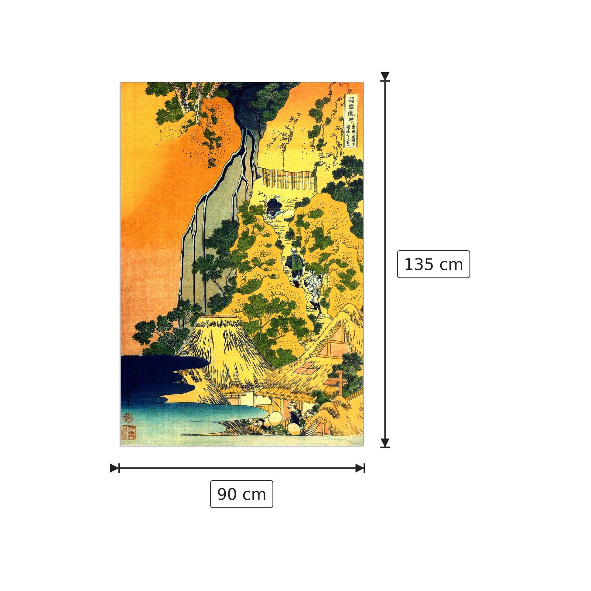 Waterfalls in all provinces - Hokusai Katsushika - cm 90x135 - Pannello in MDF