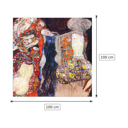 adorn the bride with veil and wreath - Klimt Gustav - cm 100x100 - Pannello in MDF