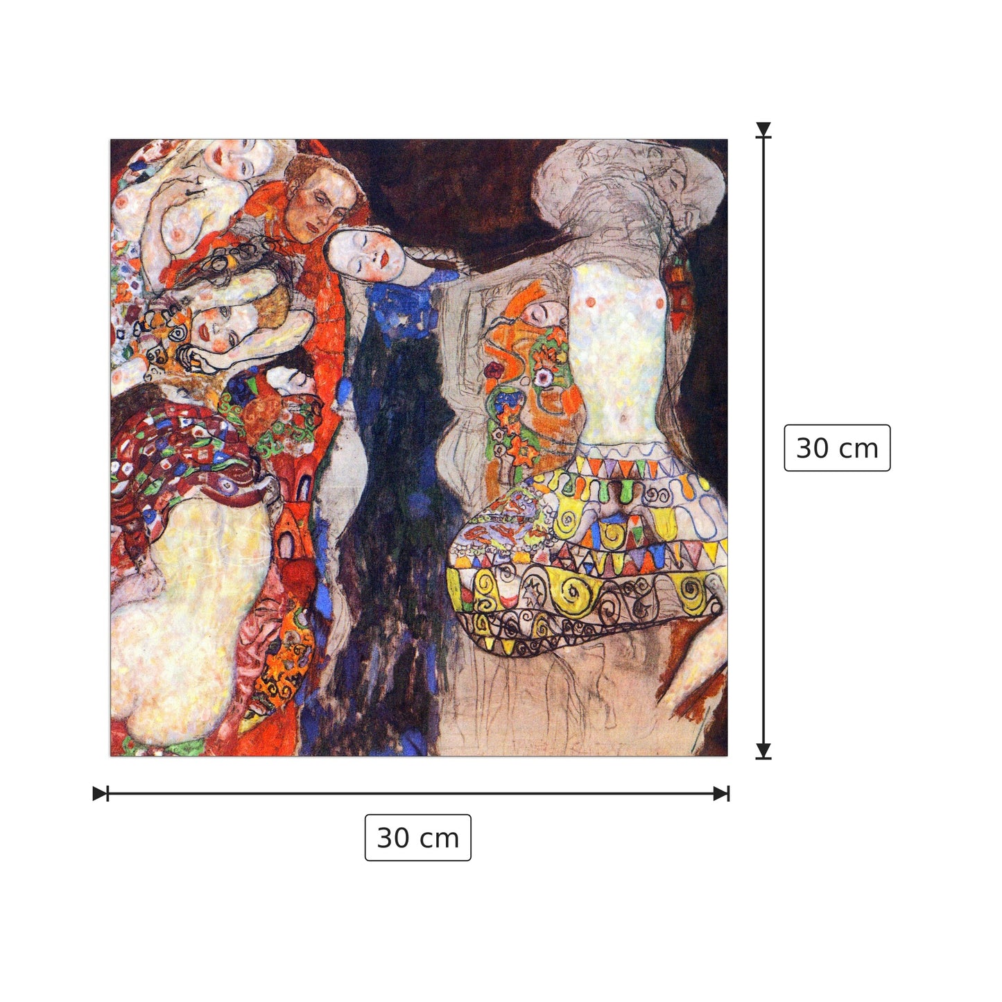 adorn the bride with veil and wreath - Klimt Gustav - cm 30x30 - Pannello in MDF