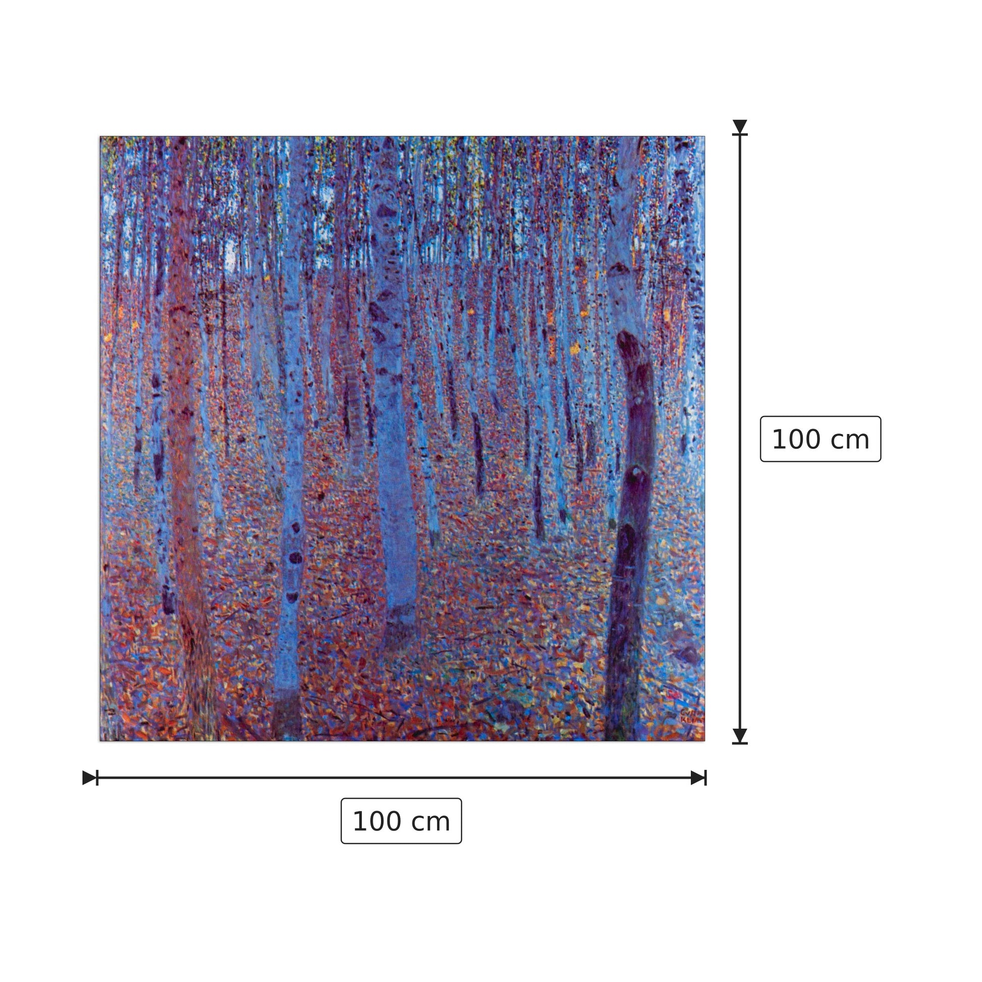 Beech Forest - Klimt Gustav - cm 100x100 - Pannello in MDF