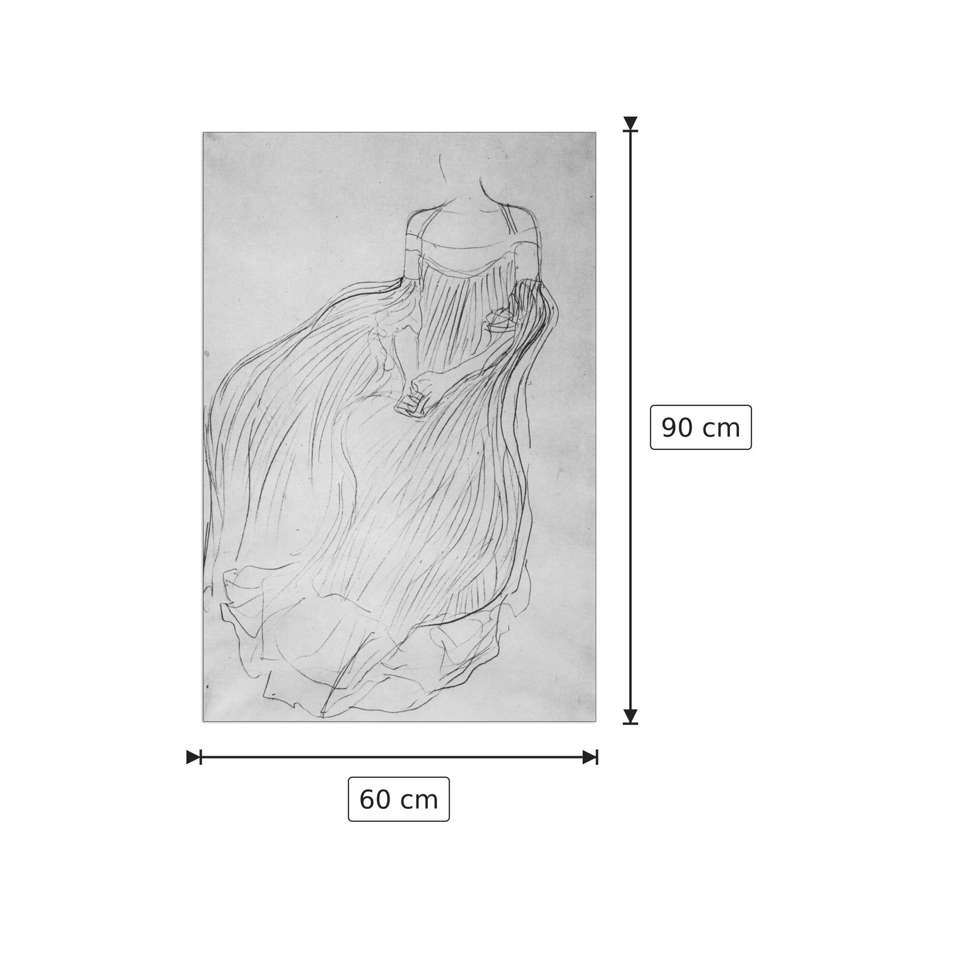 Costume study - Klimt Gustav - cm 60x90 - Pannello in MDF