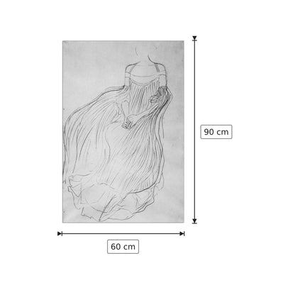 Costume study - Klimt Gustav - cm 60x90 - Pannello in MDF