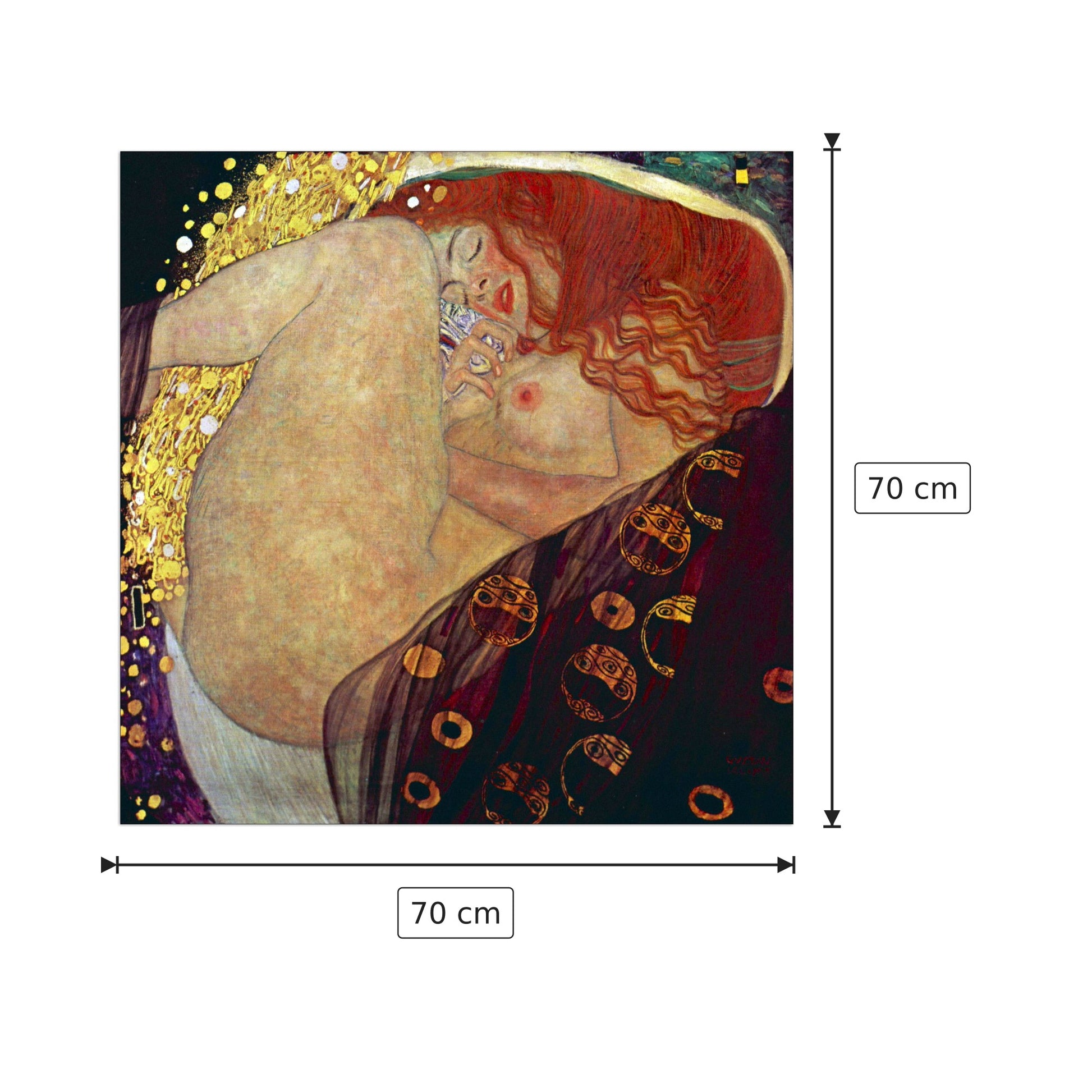 Danae - Klimt Gustav - cm 70x70 - Pannello in MDF