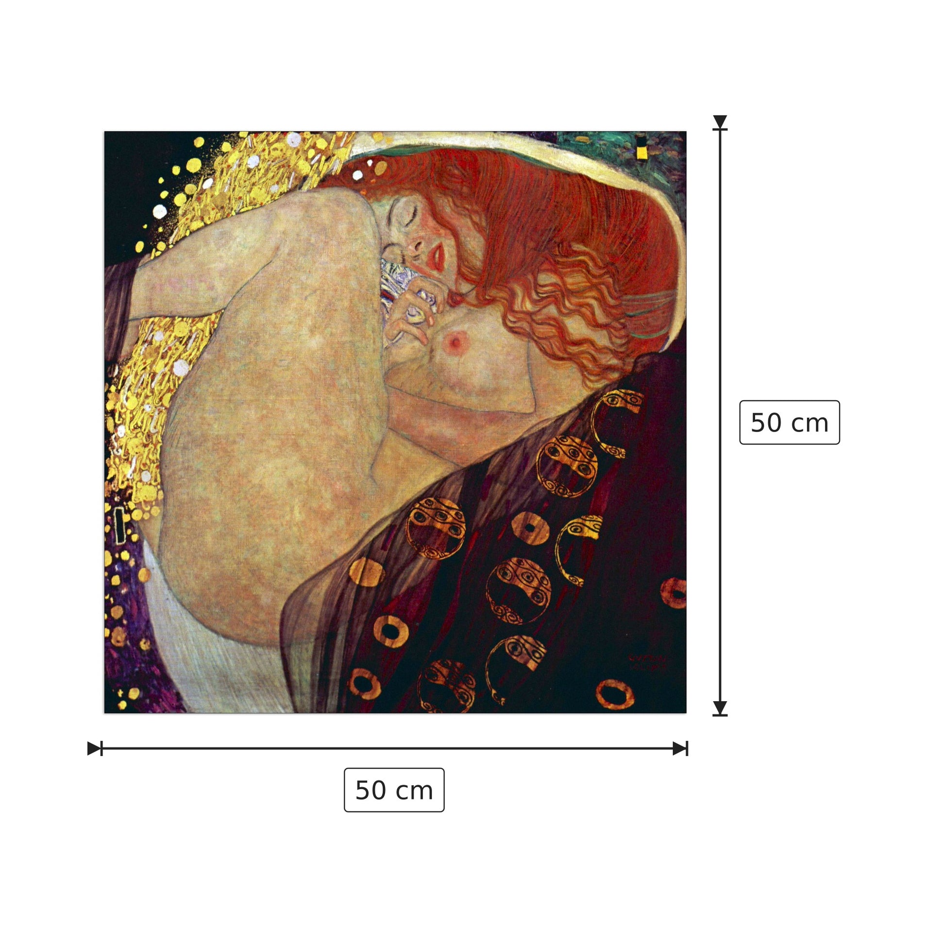 Danae - Klimt Gustav - cm 50x50 - Pannello in MDF