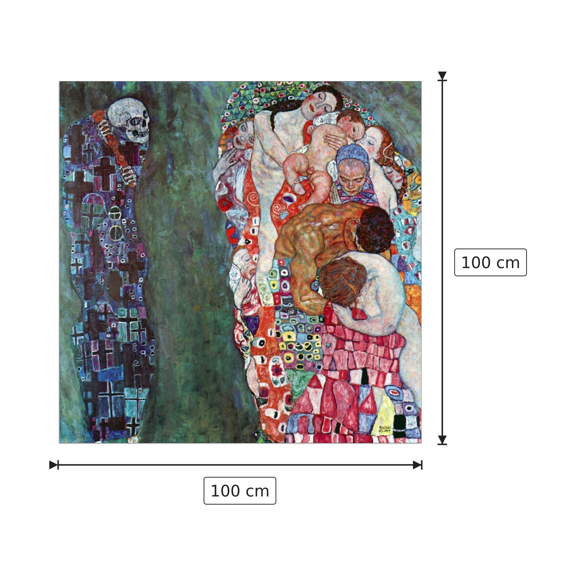 Death and Life - Klimt Gustav - cm 100x100 - Pannello in MDF