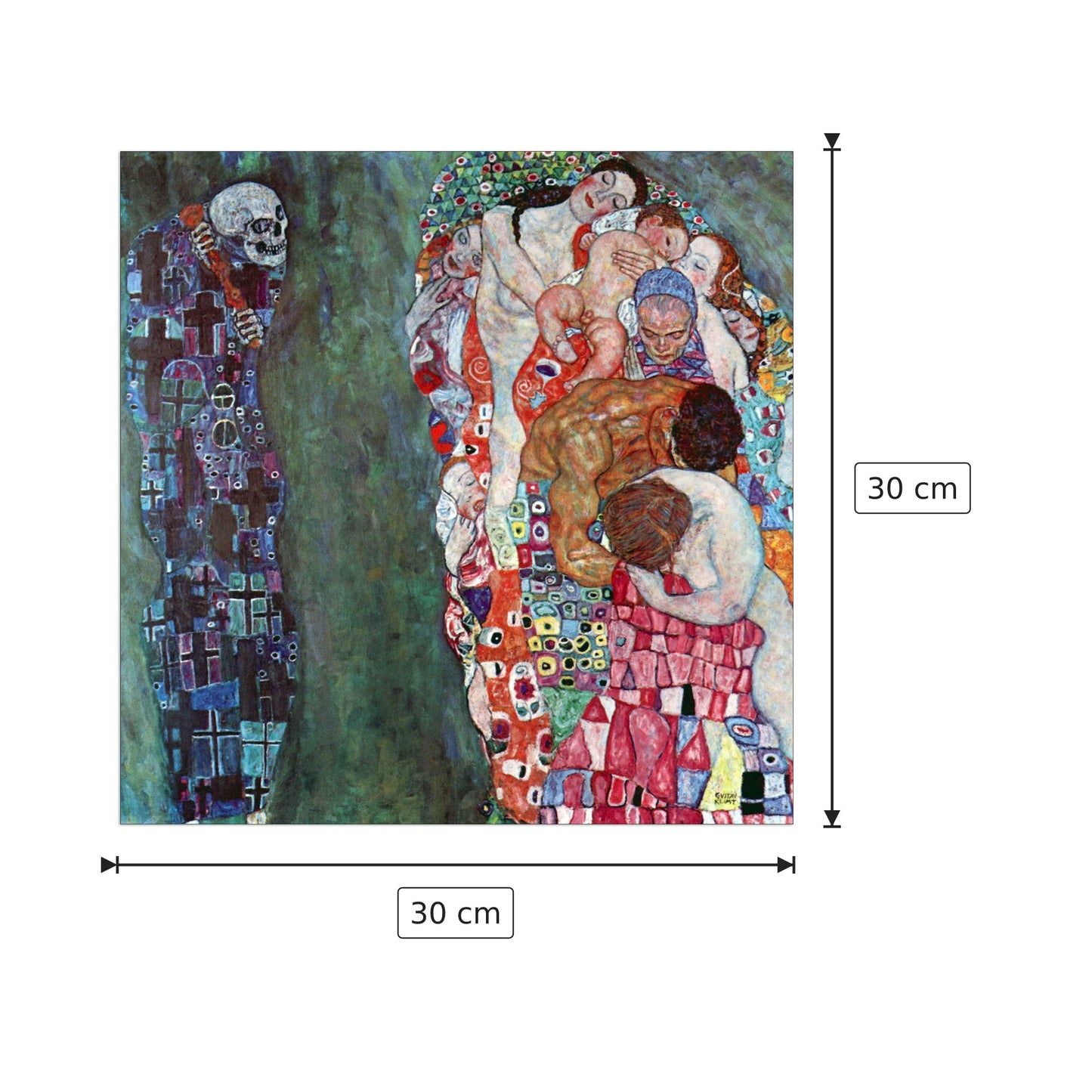 Death and Life - Klimt Gustav - cm 30x30 - Pannello in MDF