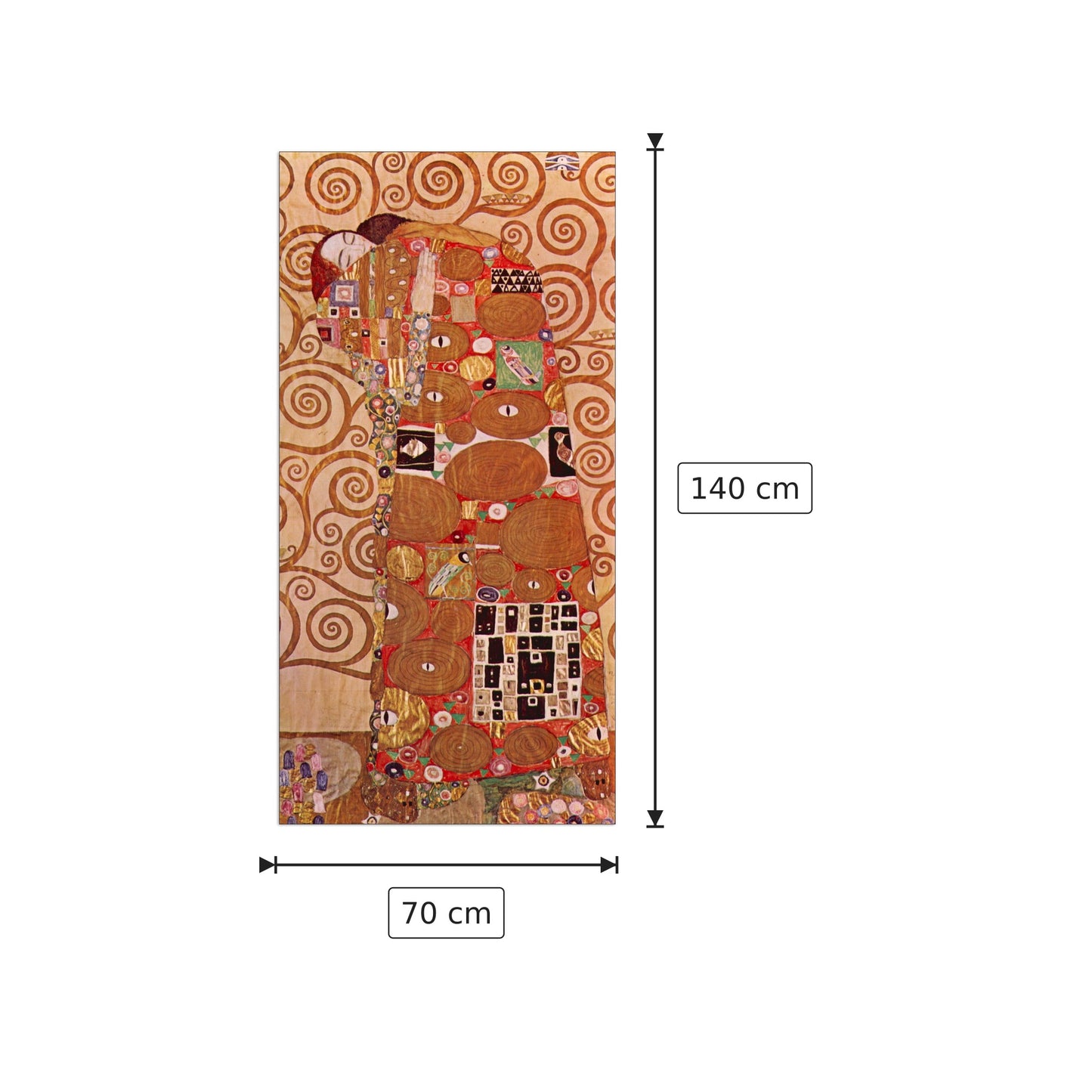 Embrace - Klimt Gustav - cm 70x140 - Pannello in MDF