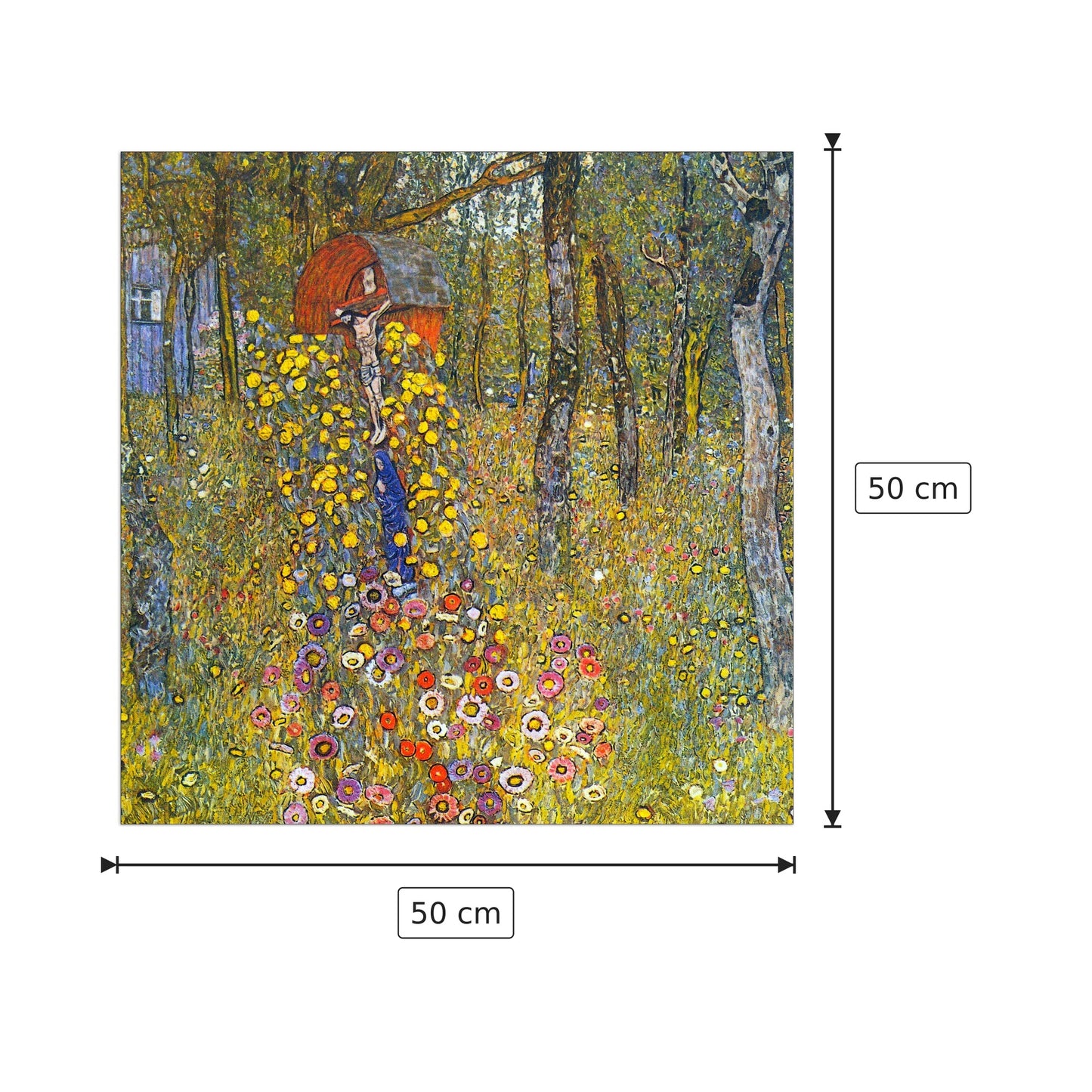 Farmers garden with crucifix - Klimt Gustav - cm 50x50 - Pannello in MDF