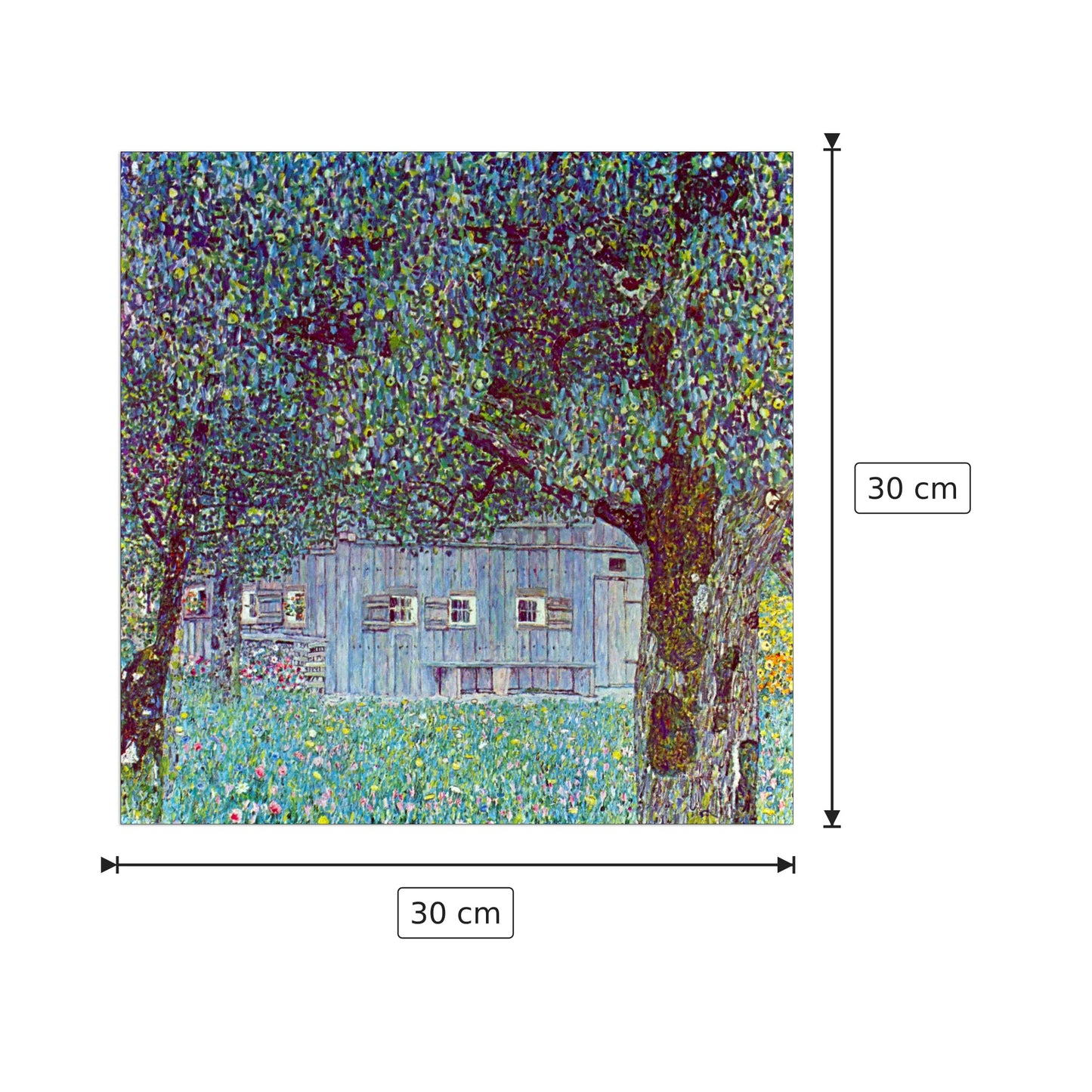 Farmhouse in Upper Austria - Klimt Gustav - cm 30x30 - Pannello in MDF