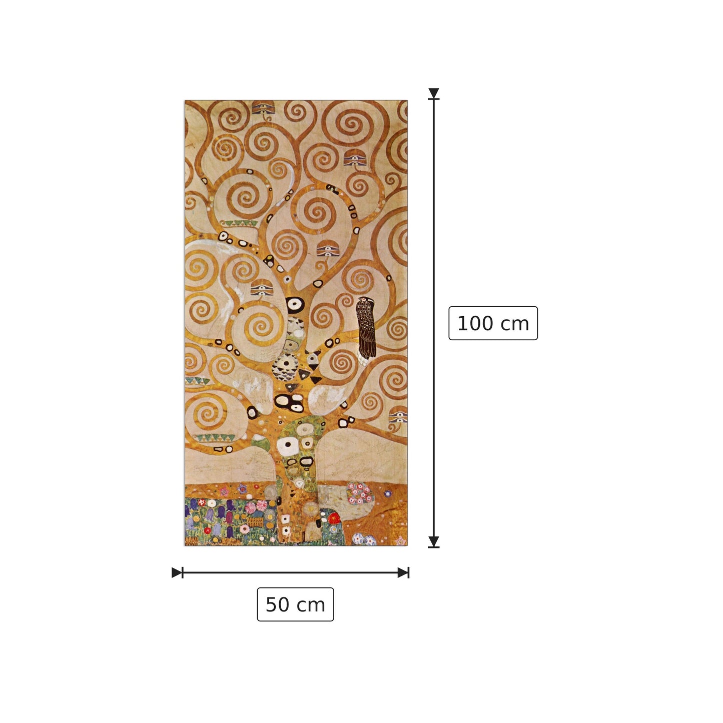 Frieze II - Klimt Gustav - cm 50x100 - Pannello in MDF