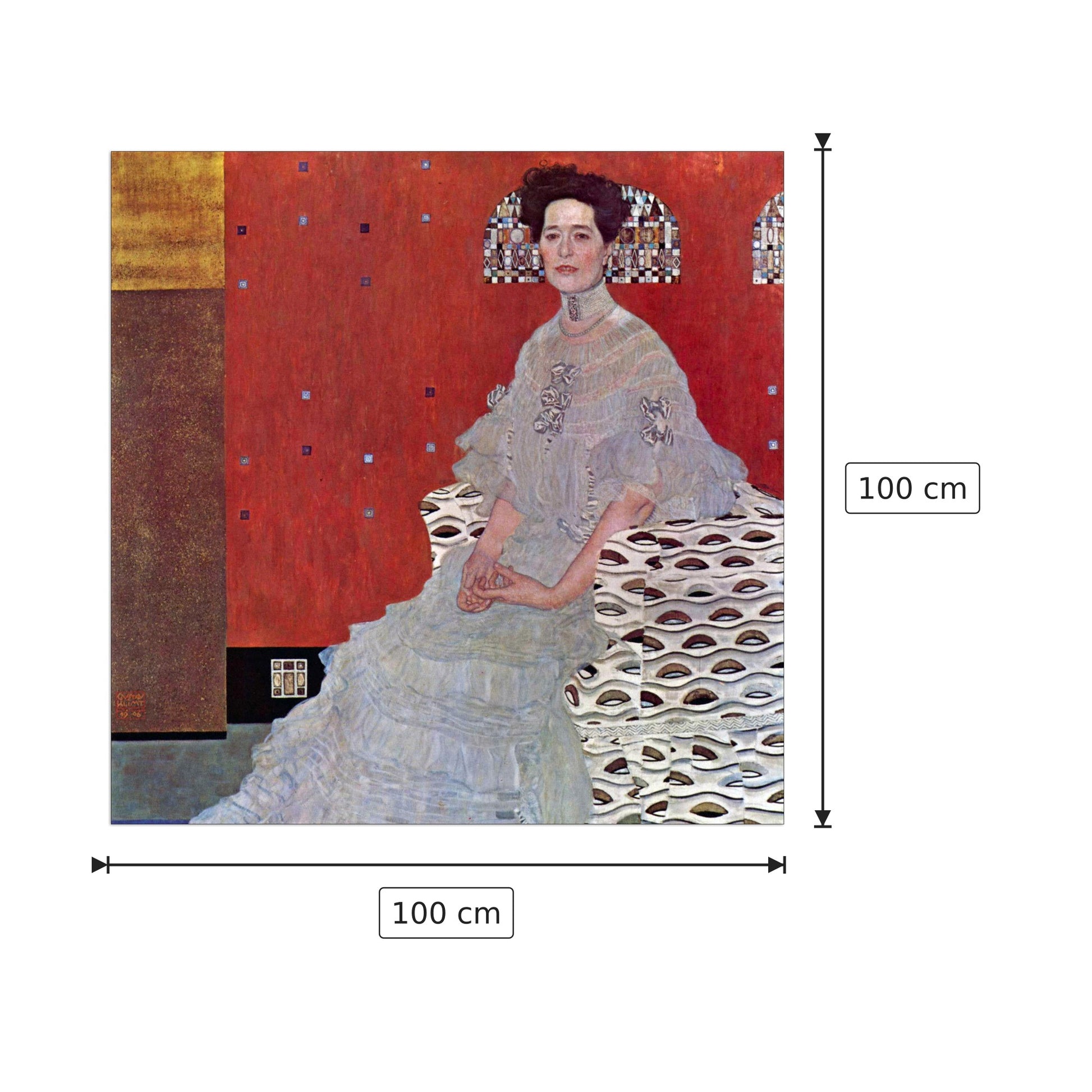 Fritza Reidler - Klimt Gustav - cm 100x100 - Pannello in MDF