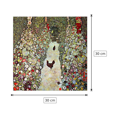 Garden Path with Chickens - Klimt Gustav - cm 30x30 - Pannello in MDF