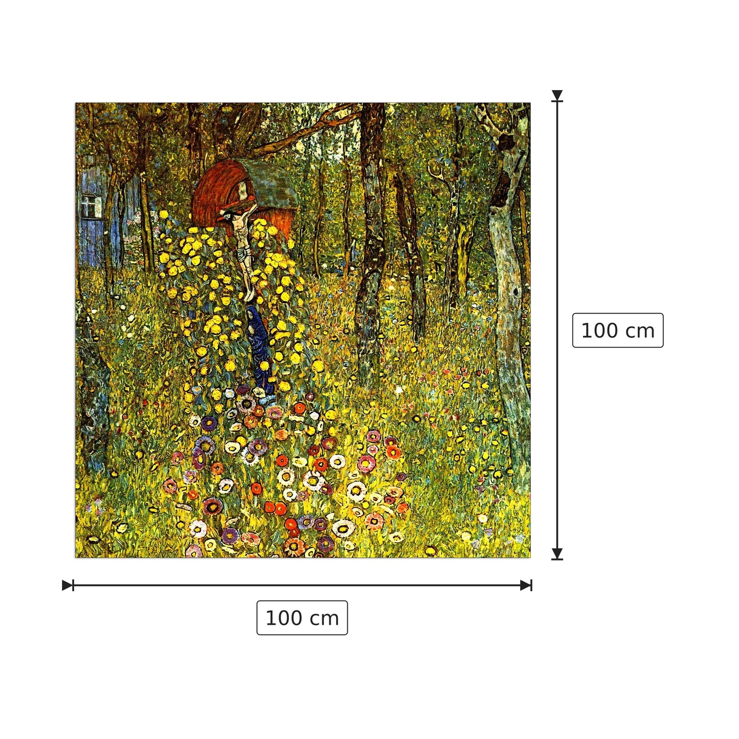 Garden with crucifix - Klimt Gustav - cm 100x100 - Pannello in MDF