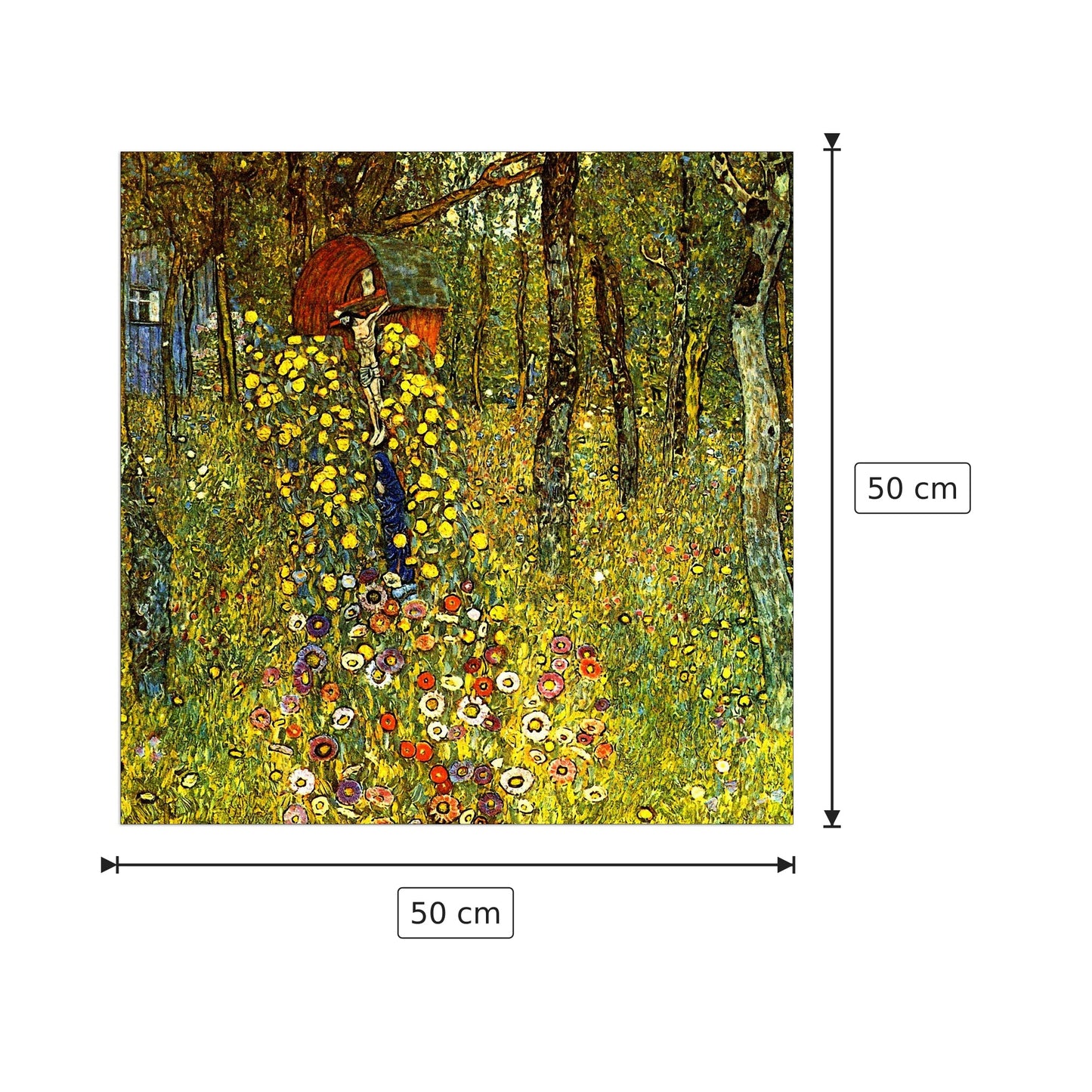 Garden with crucifix - Klimt Gustav - cm 50x50 - Pannello in MDF