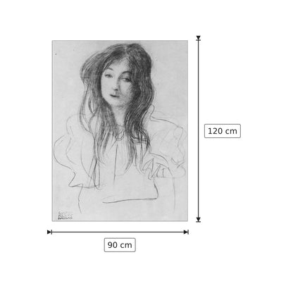Girl with long hair - Klimt Gustav - cm 90x120 - Pannello in MDF