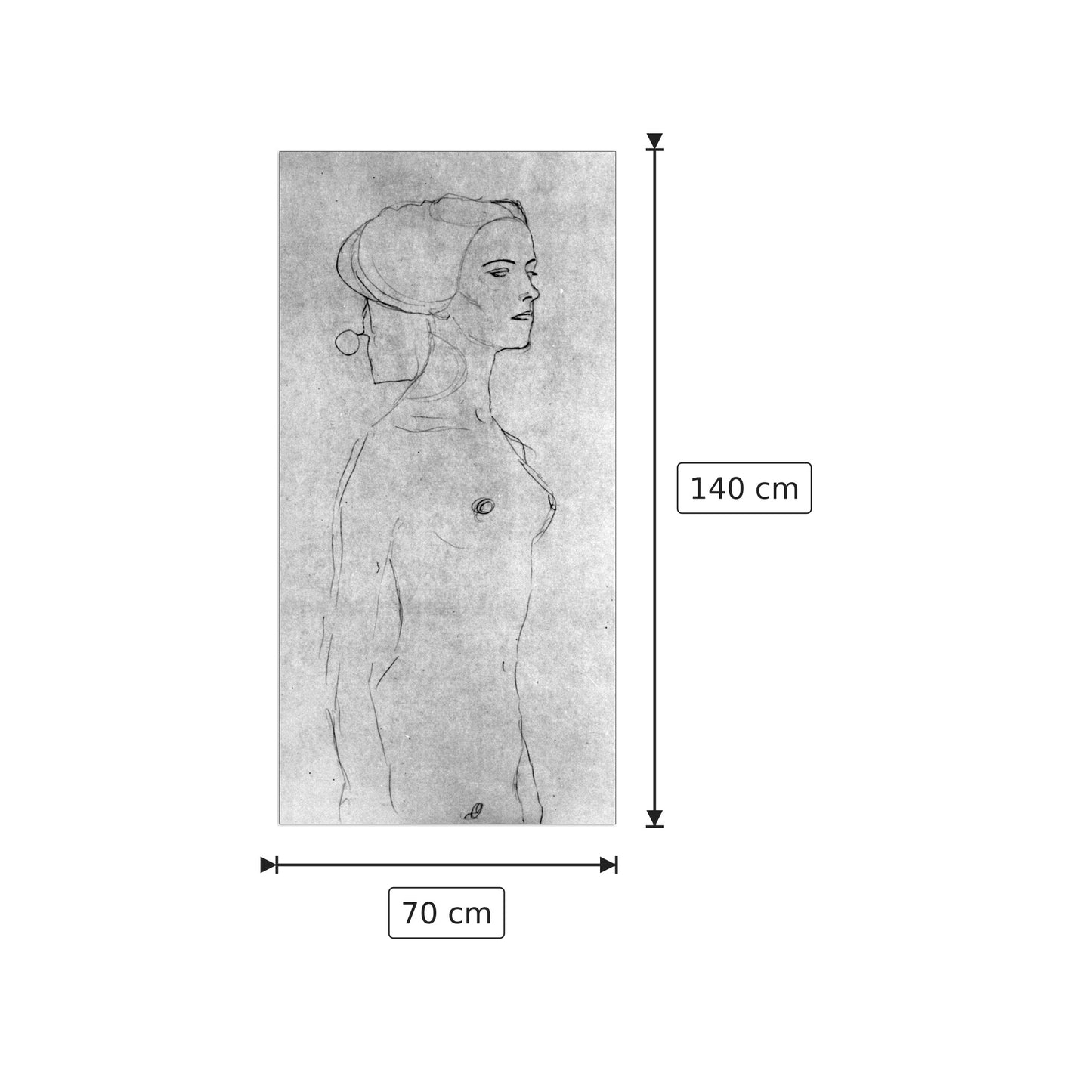 Half a picture to the right Schreitenden - Klimt Gustav - cm 70x140 - Pannello in MDF