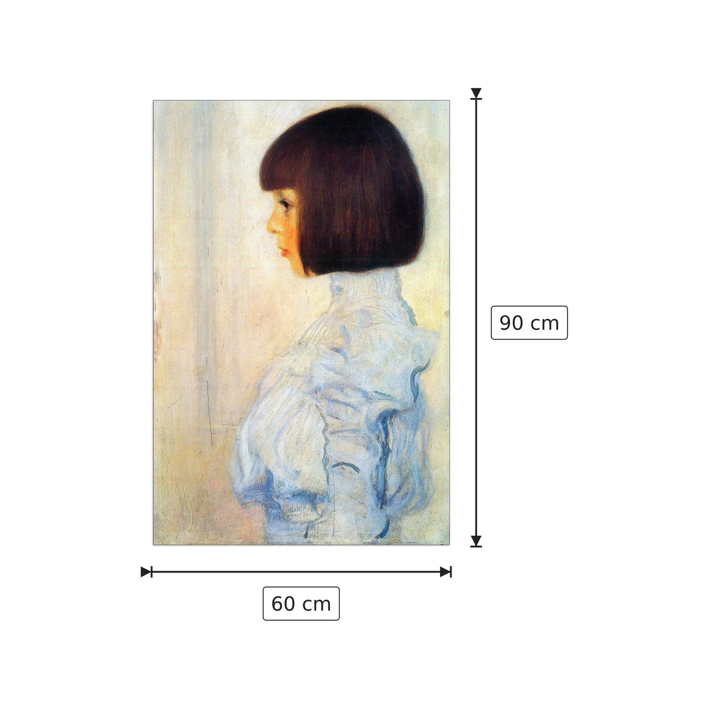 Helene Klimt portrait - Klimt Gustav - cm 60x90 - Pannello in MDF