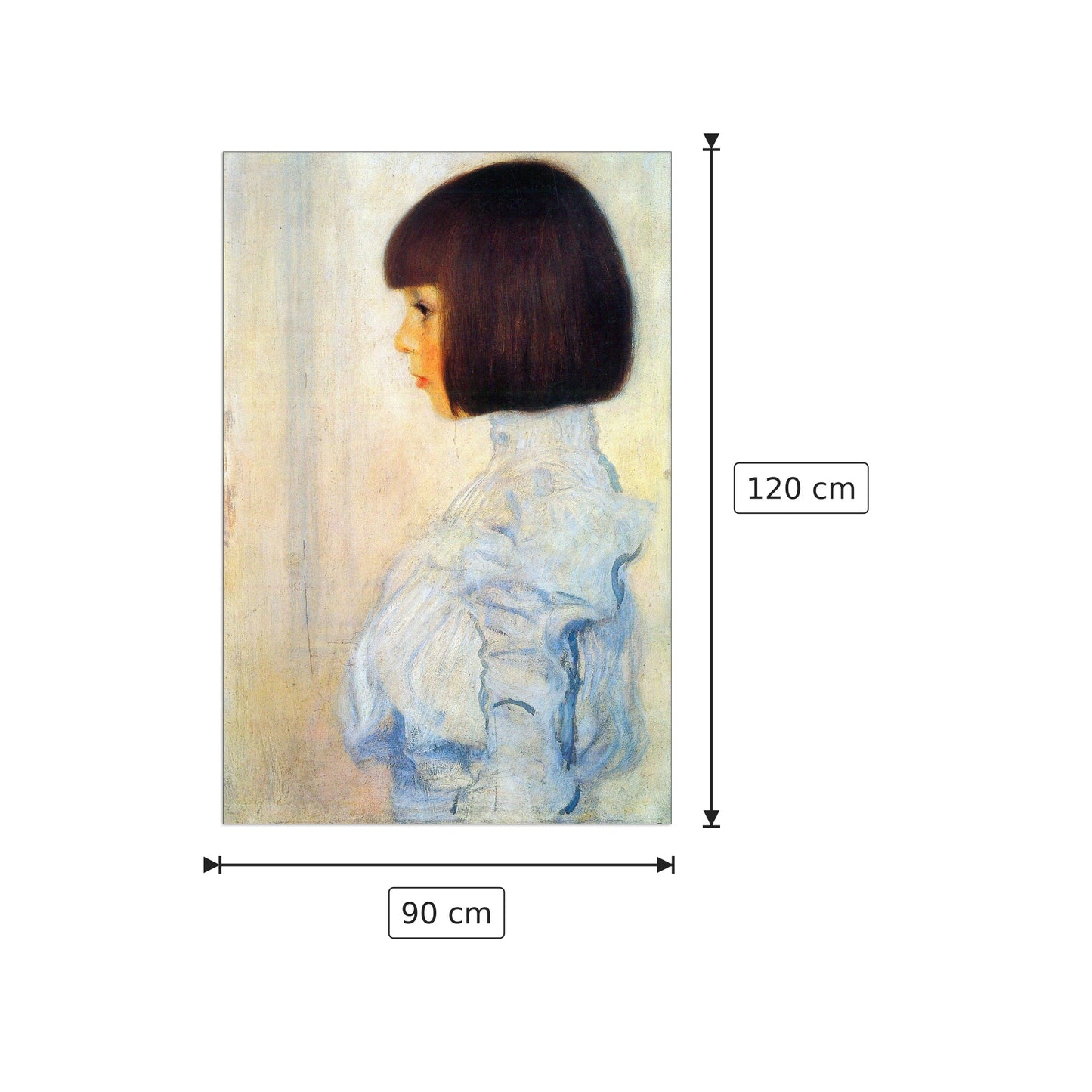 Helene Klimt portrait - Klimt Gustav - cm 90x120 - Pannello in MDF