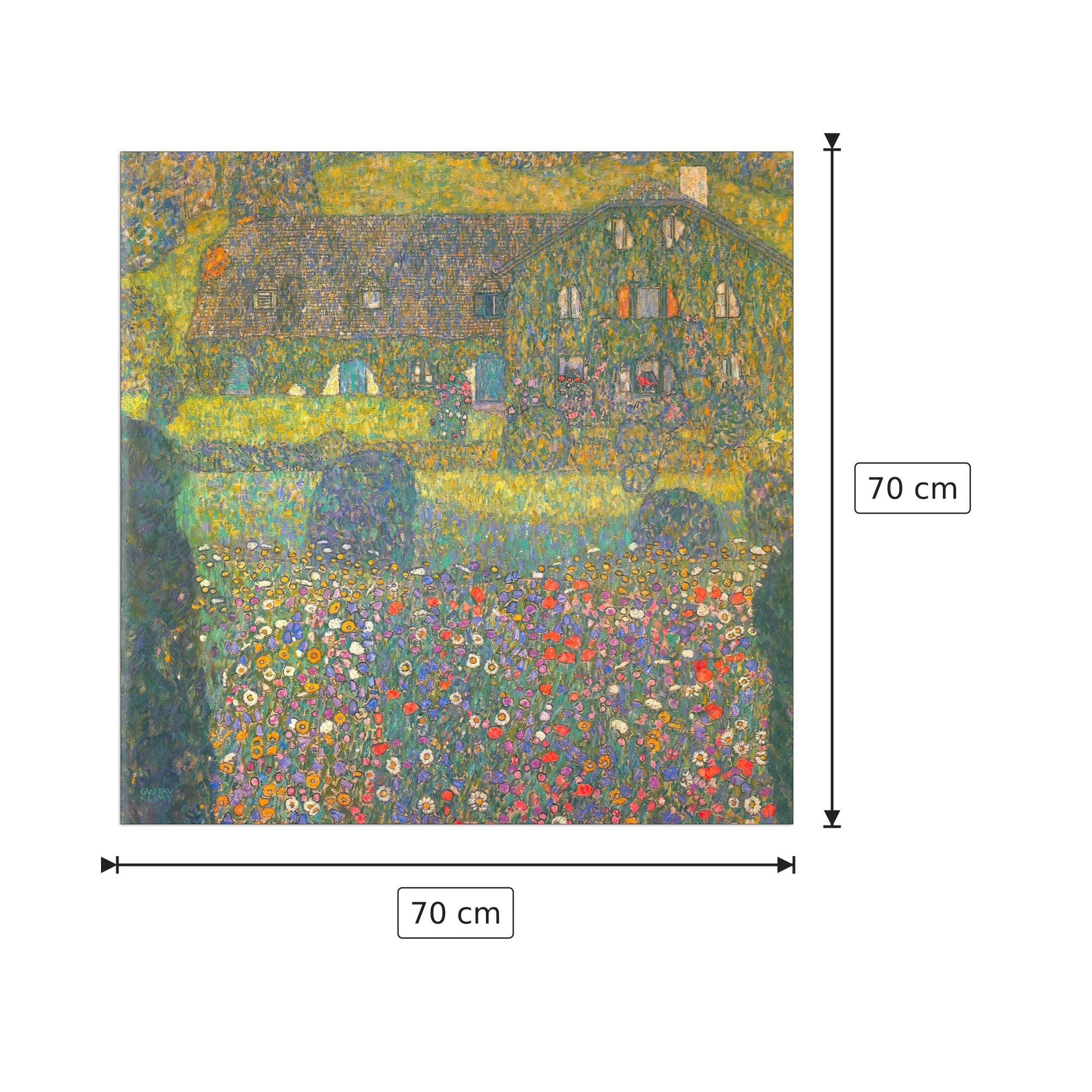 House in Attersee - Klimt Gustav - cm 70x70 - Pannello in MDF